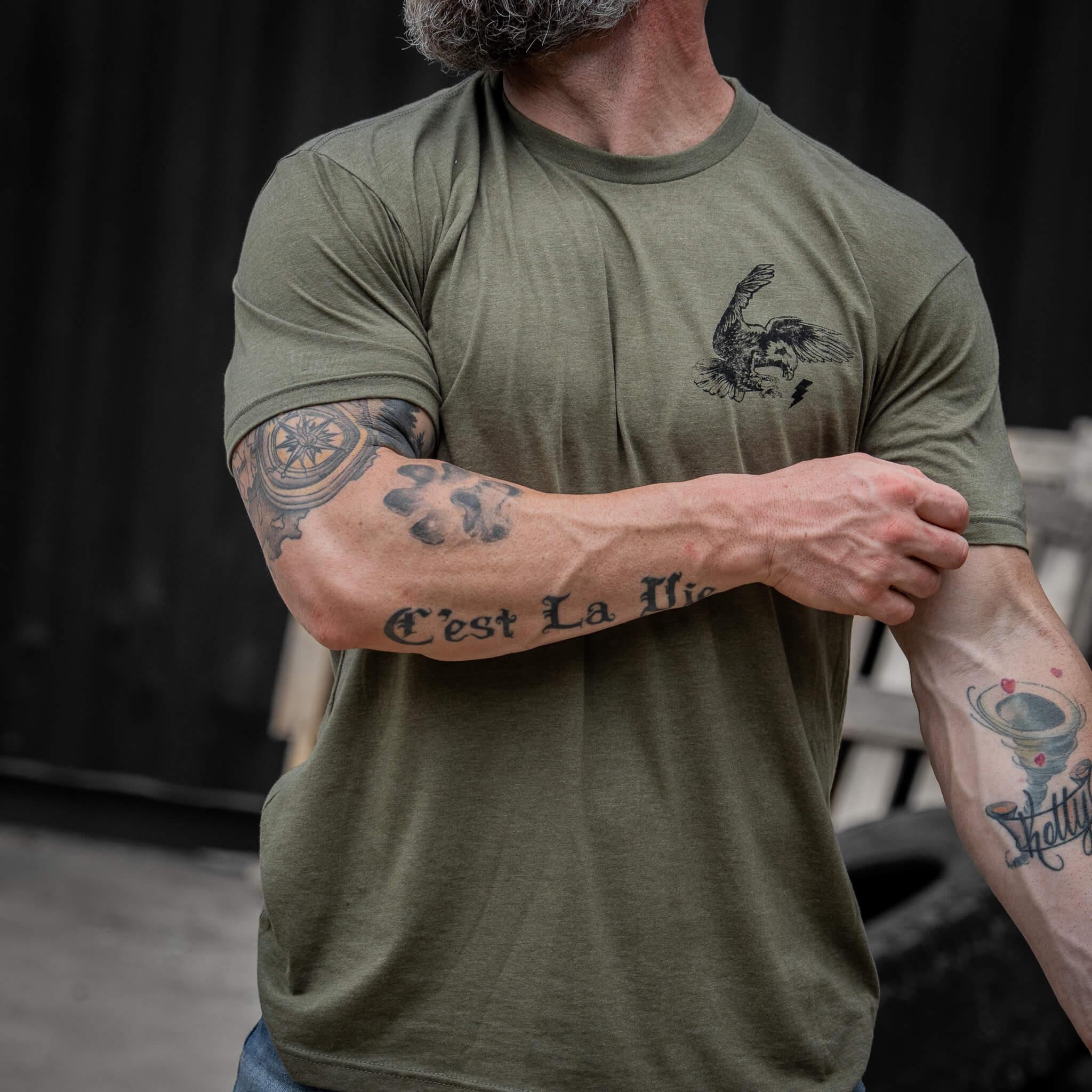 Become A Threat To The Darkness Men's T-Shirt - Combat Iron Apparel Co.