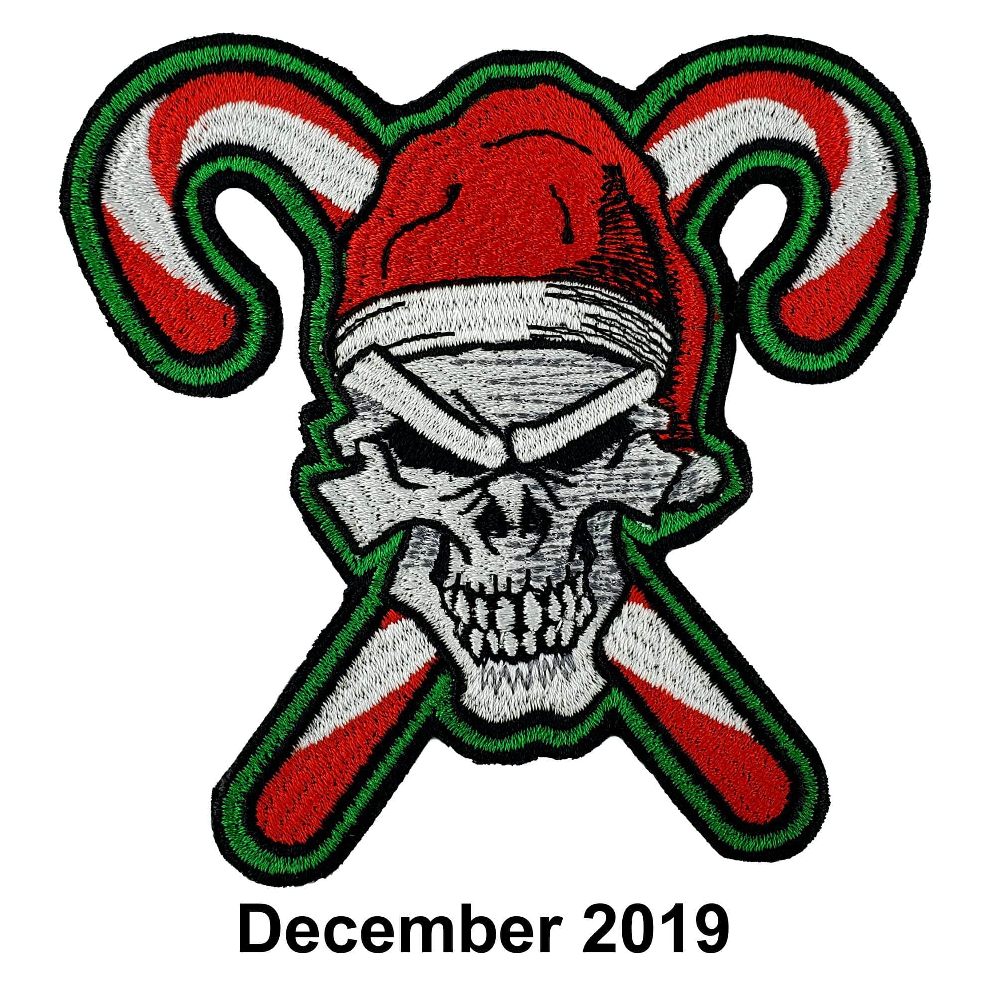 December 2019 Patch of the Month - Skull and Cross Candycanes