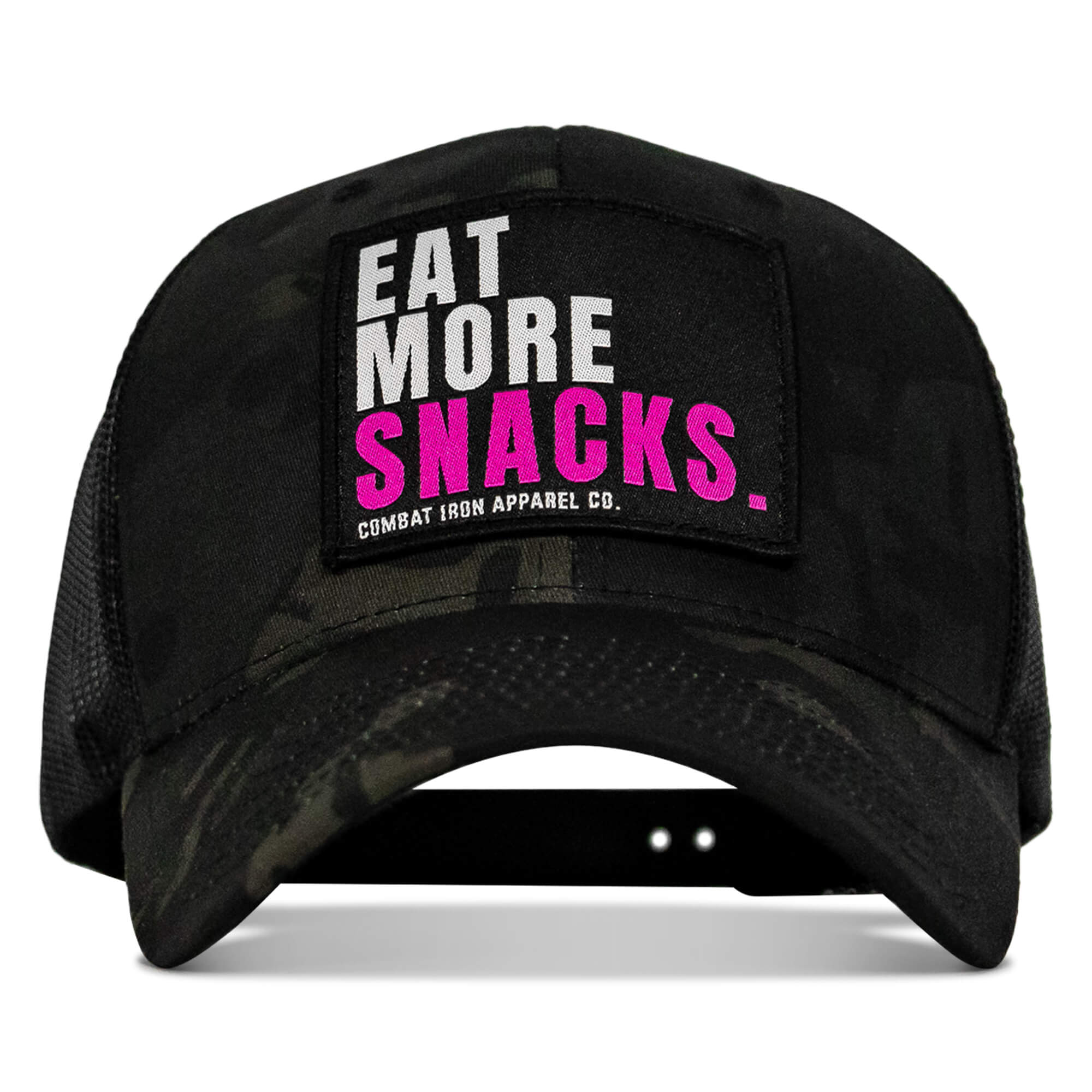 Eat More Snacks Patch Snapback Hat - Combat Iron Apparel Co.