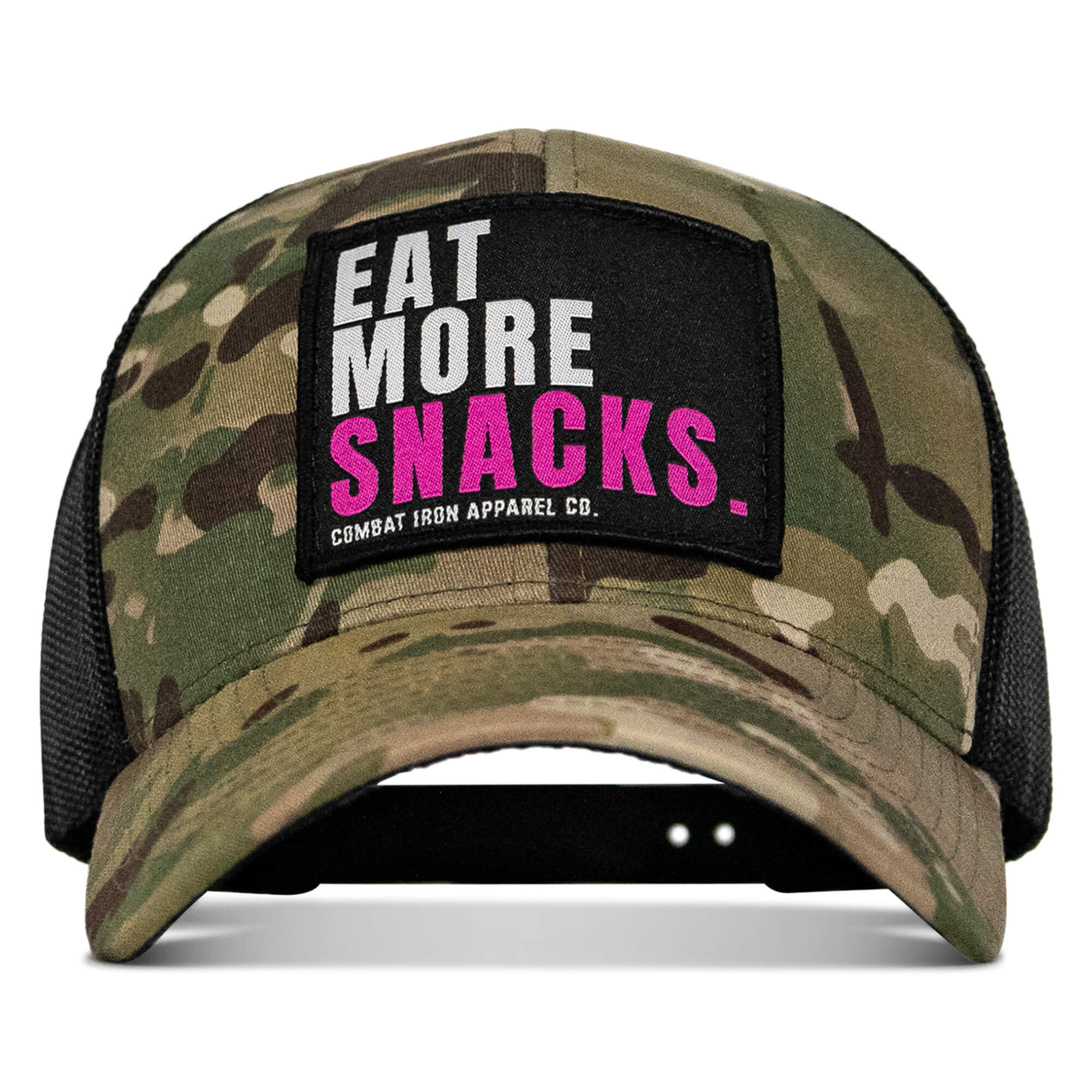 Eat More Snacks Patch Snapback Hat - Combat Iron Apparel Co.