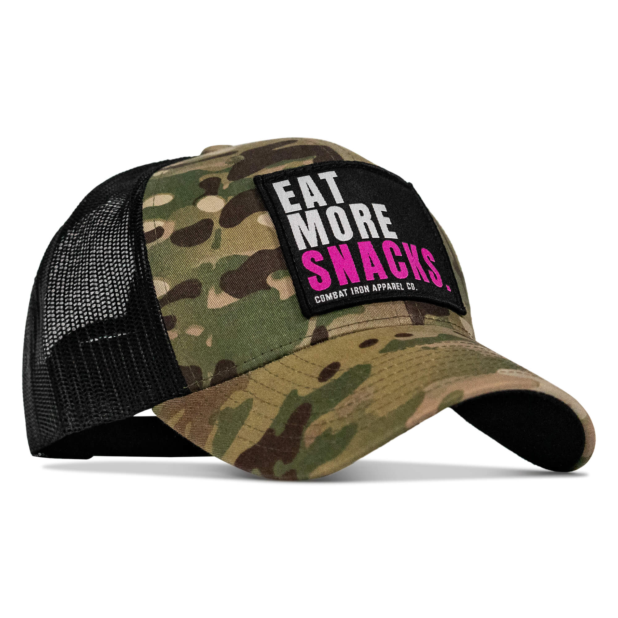 Eat More Snacks Patch Snapback Hat - Combat Iron Apparel Co.