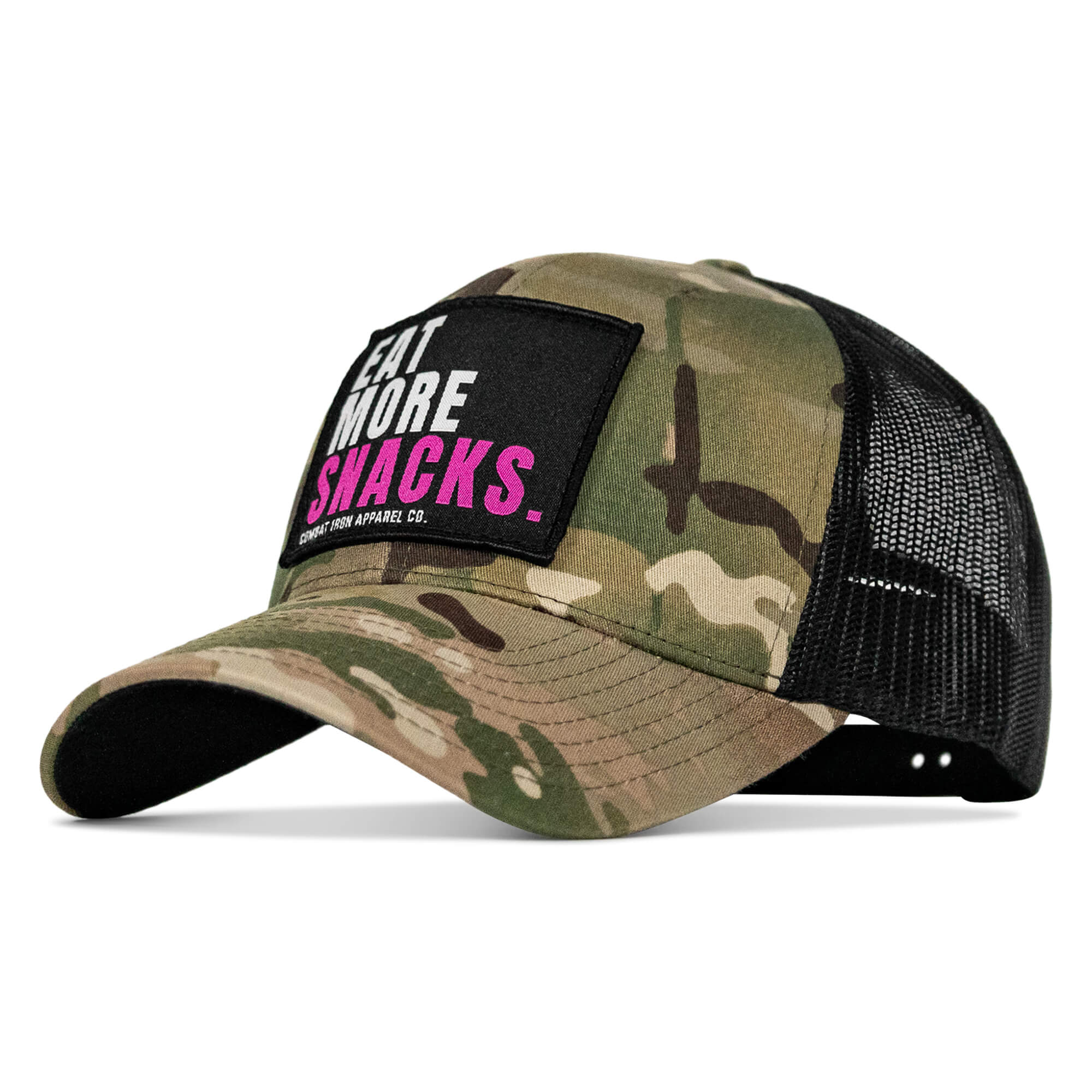 Eat More Snacks Patch Snapback Hat - Combat Iron Apparel Co.