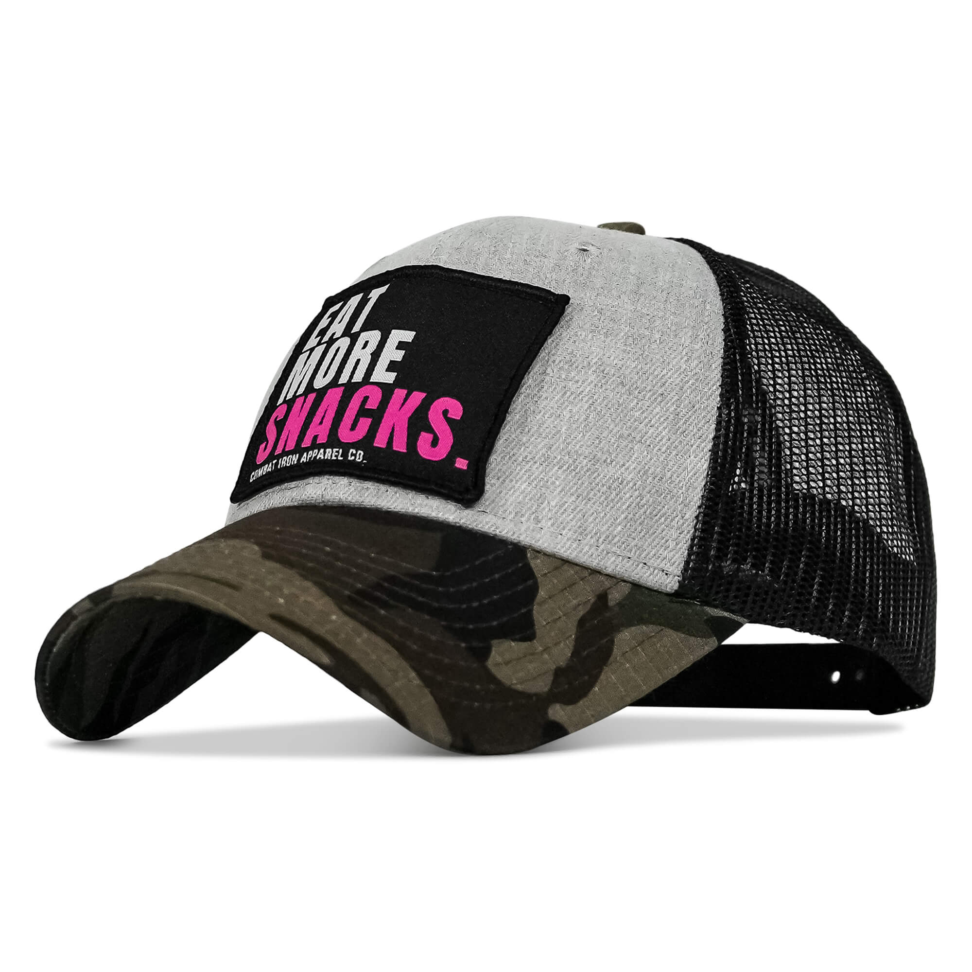 Eat More Snacks Patch Snapback Hat - Combat Iron Apparel Co.