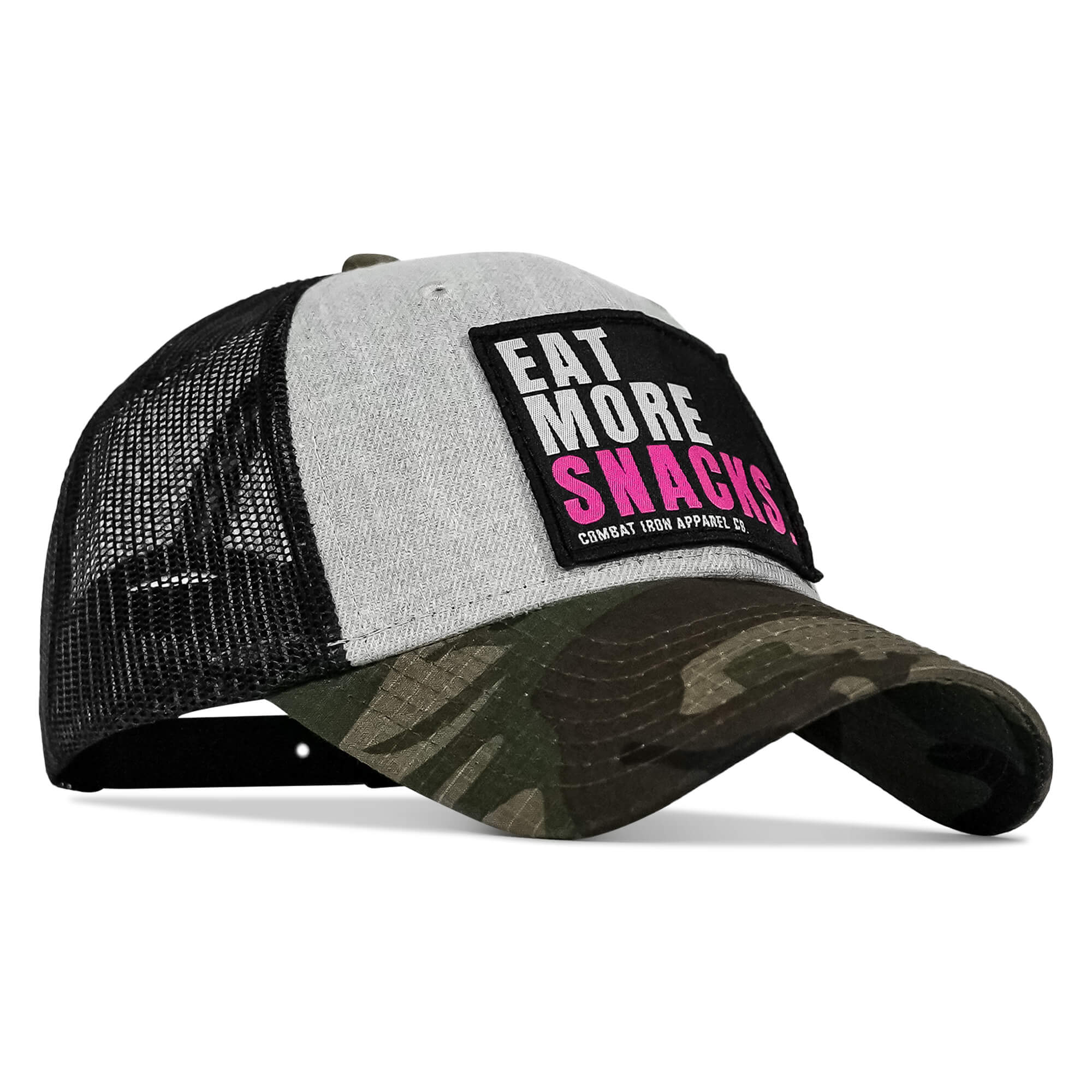 Eat More Snacks Patch Snapback Hat - Combat Iron Apparel Co.