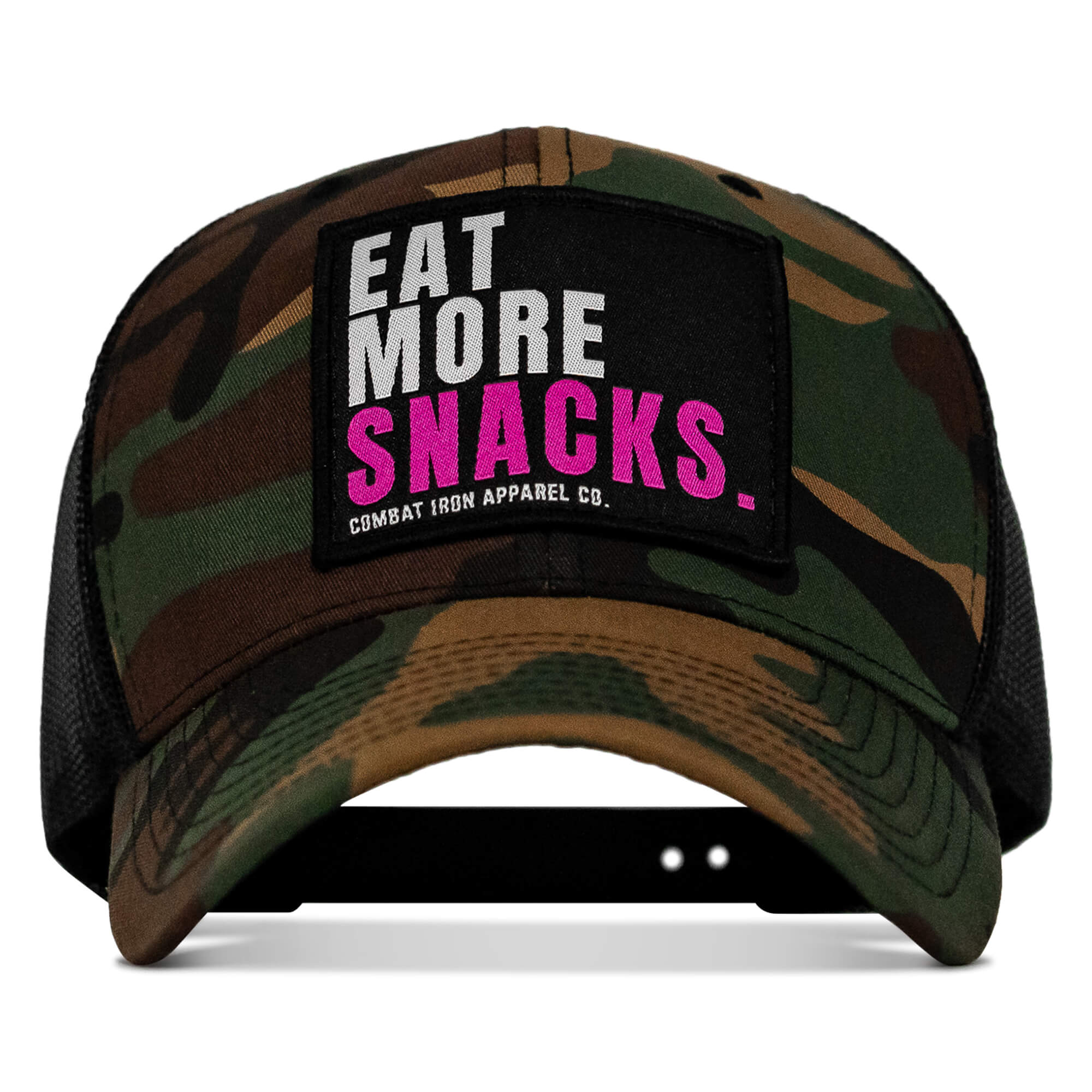 Eat More Snacks Patch Snapback Hat - Combat Iron Apparel Co.