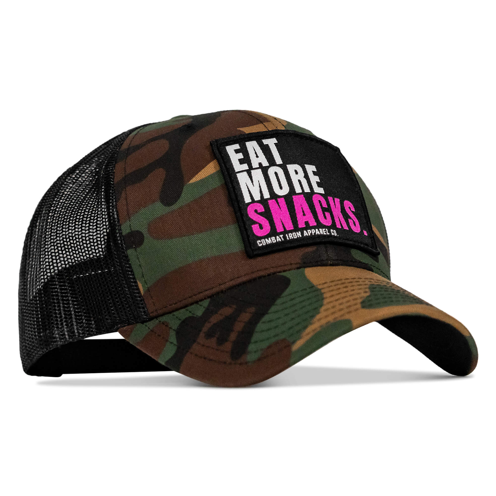 Eat More Snacks Patch Snapback Hat - Combat Iron Apparel Co.