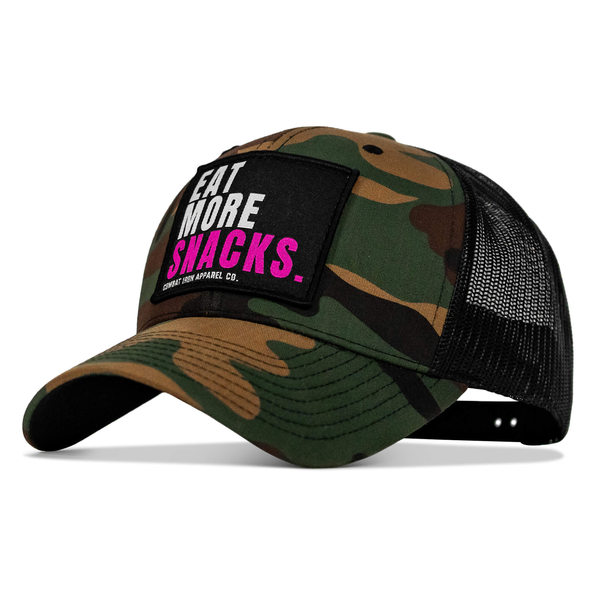 Eat More Snacks Patch Snapback Hat - Combat Iron Apparel Co.