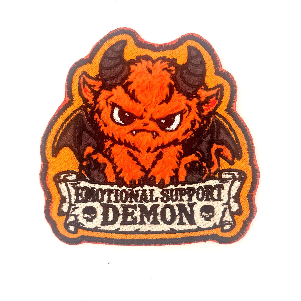 Damien Horn - Fuzzy Emotional Support Demon - 4" Embroidered Patch