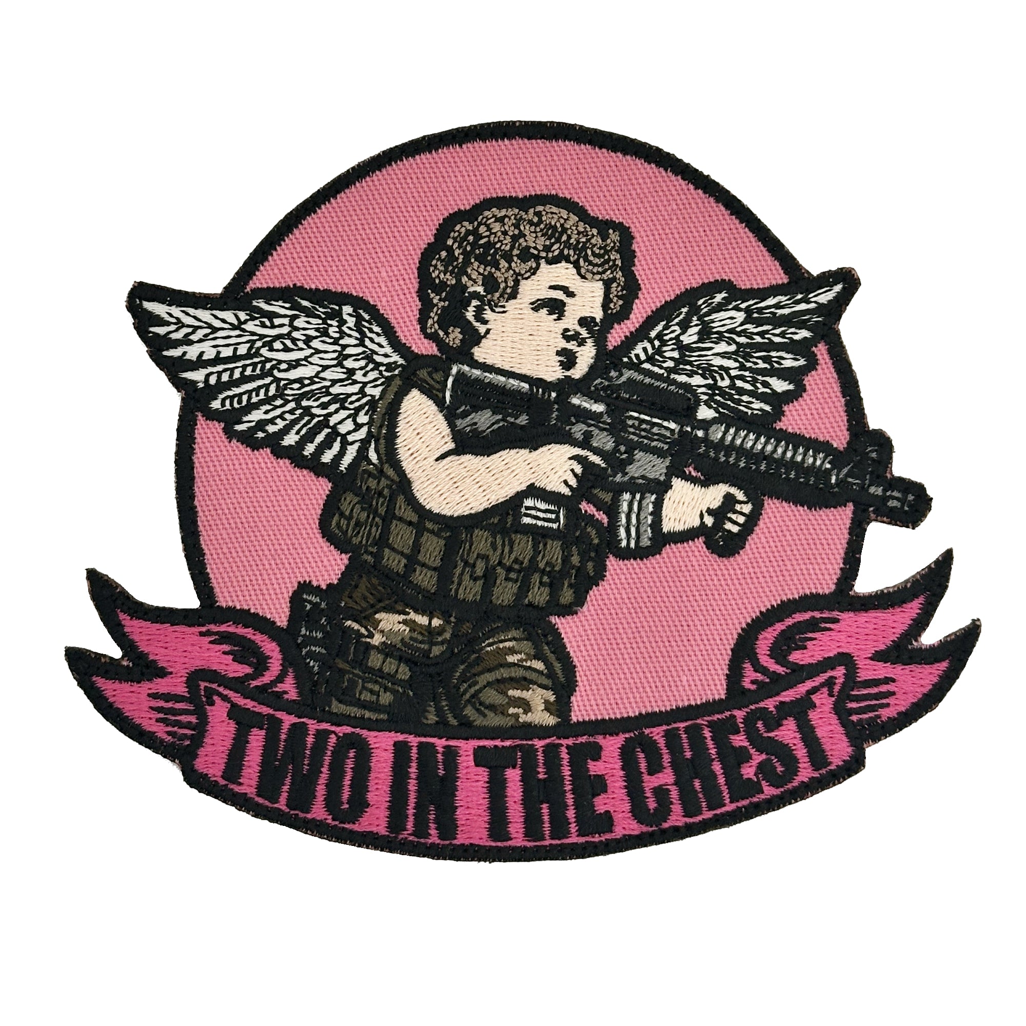 February 2025 POTM - 'Cherub of Carnage' - Two In The Chest - 4" Fully Embroidered Patch