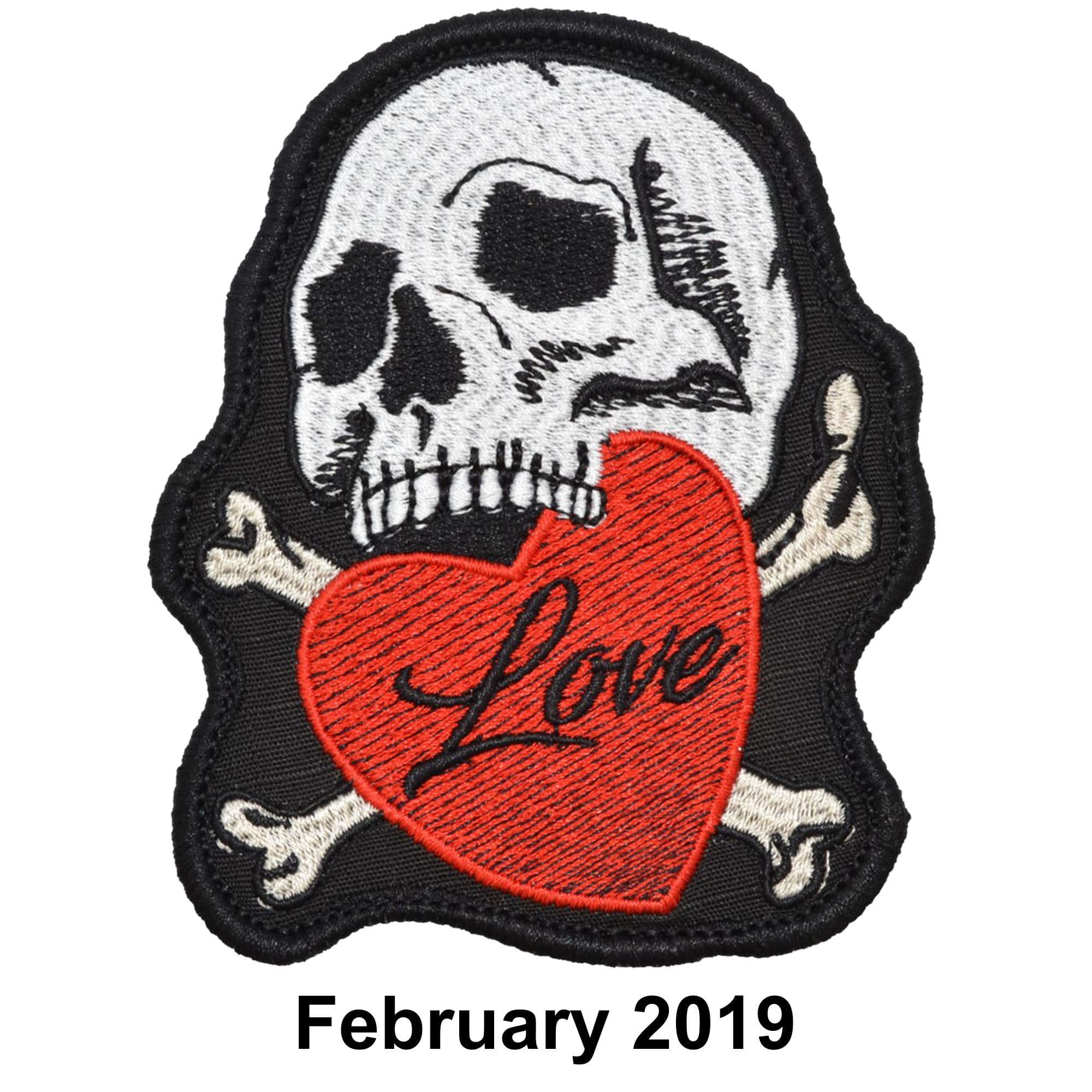 February 2019 Patch of the Month - Love and Hate Heart Skulls