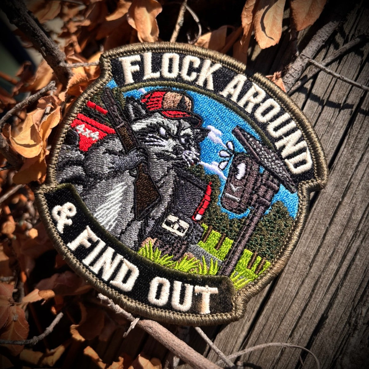 Flock Around & Find Out - 4"  Round Patch