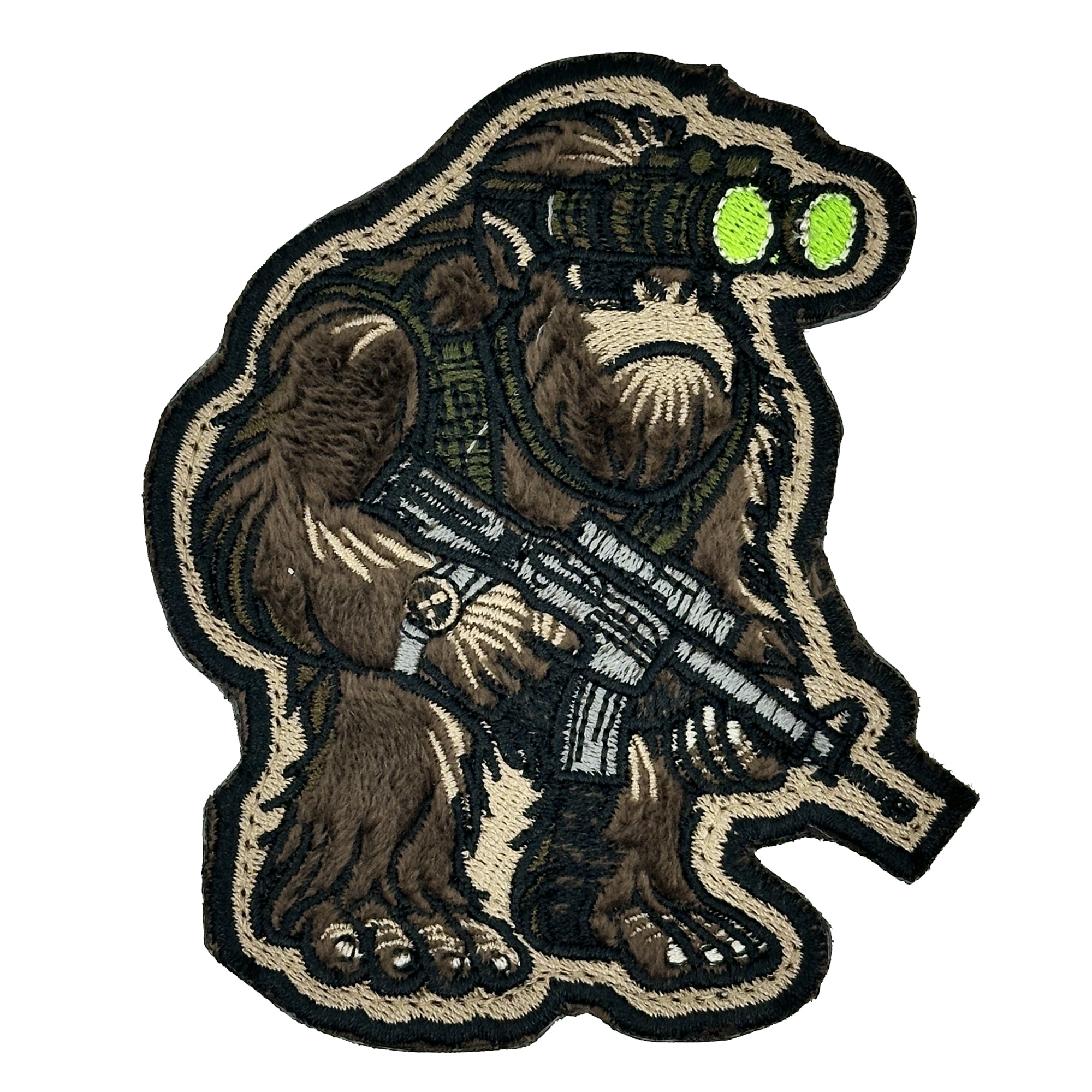 Fuzzy Nod Squatch Embroidered Patch - 4 inch - Made in the USA