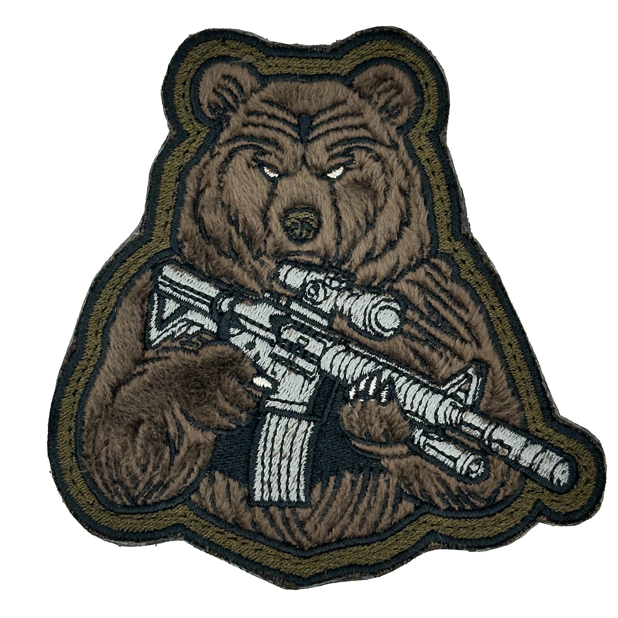 Fuzzy Tactical Brown Bear Embroidered Patch - 3.75 inch - The Right To Arm Bears