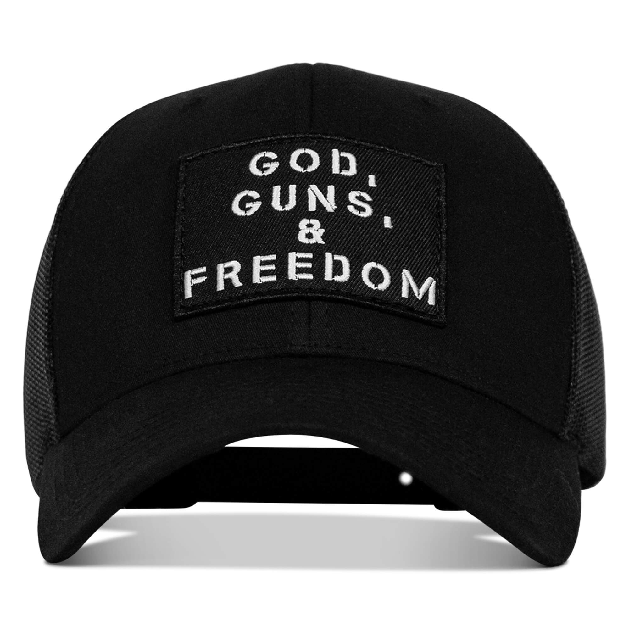 God, Guns, And Freedom Patch Mid-Profile Mesh Snapback Hat - Combat Iron Apparel Co.