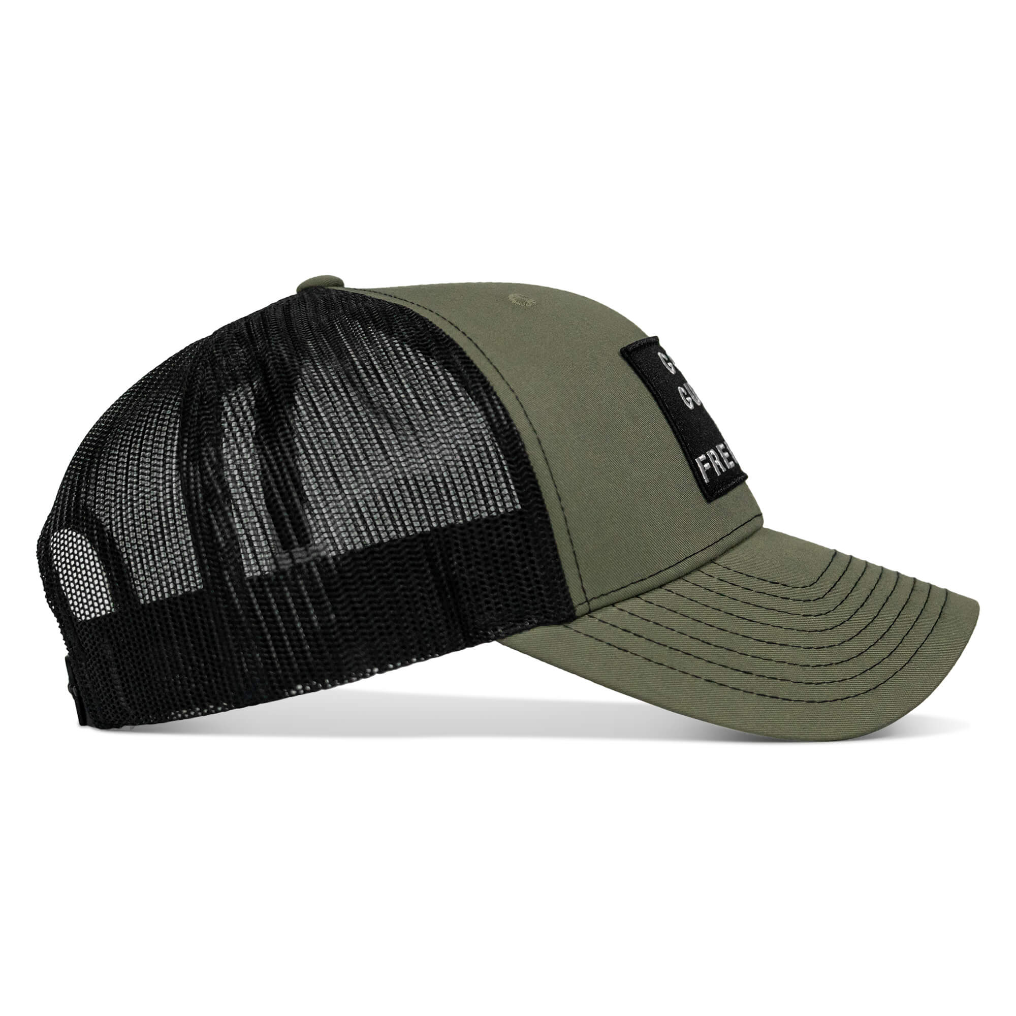 God, Guns, And Freedom Patch Mid-Profile Mesh Snapback Hat - Combat Iron Apparel Co.