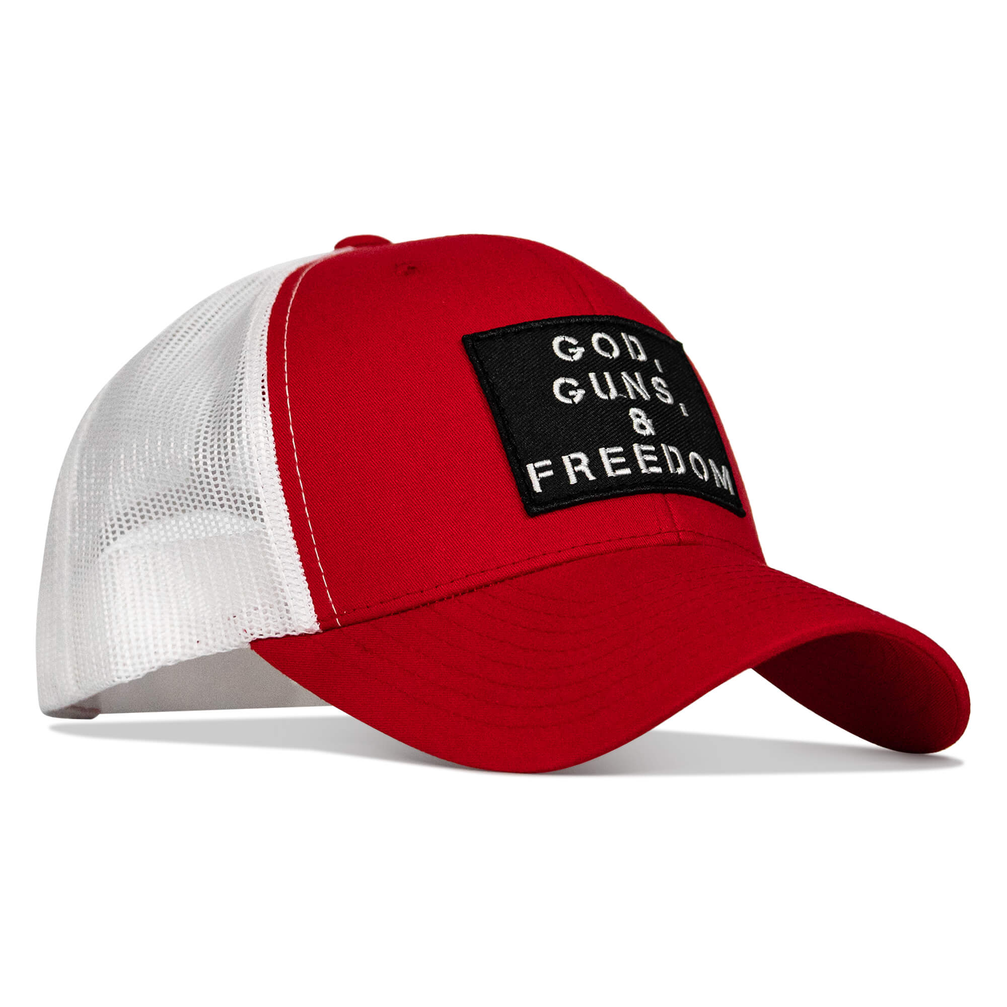 God, Guns, And Freedom Patch Mid-Profile Mesh Snapback Hat - Combat Iron Apparel Co.