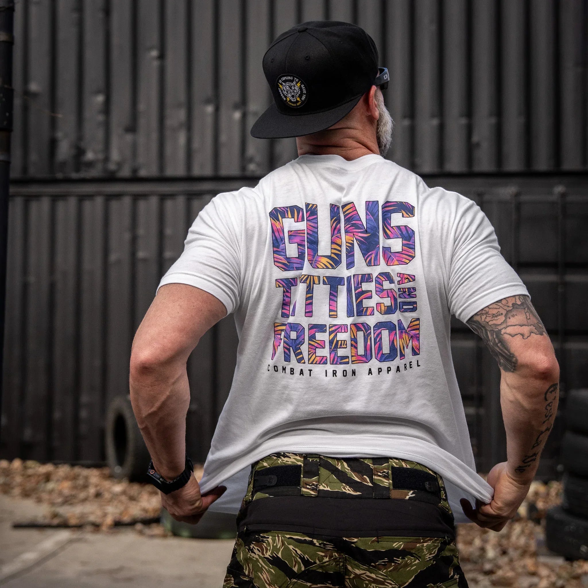 Guns, Titties And Freedom Men's T-Shirt - Combat Iron Apparel Co.