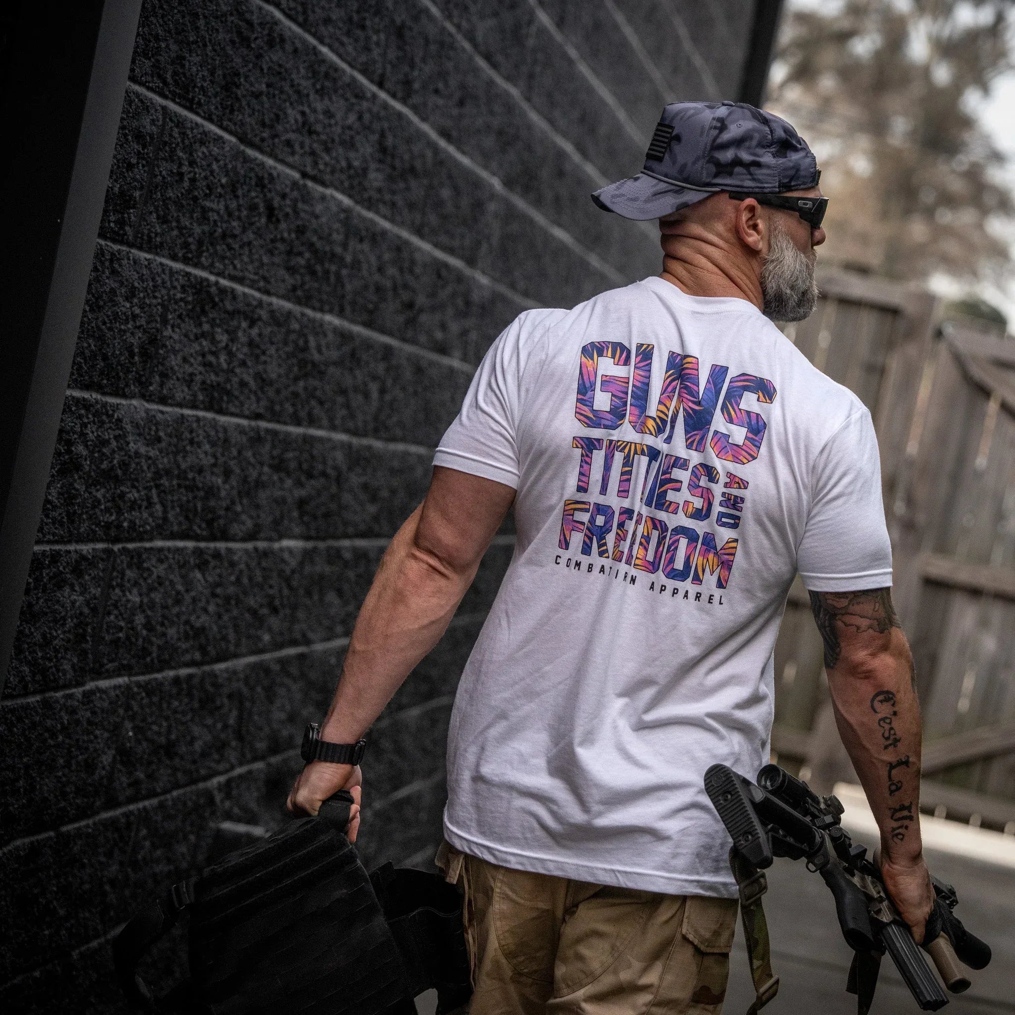 Guns, Titties And Freedom Men's T-Shirt - Combat Iron Apparel Co.