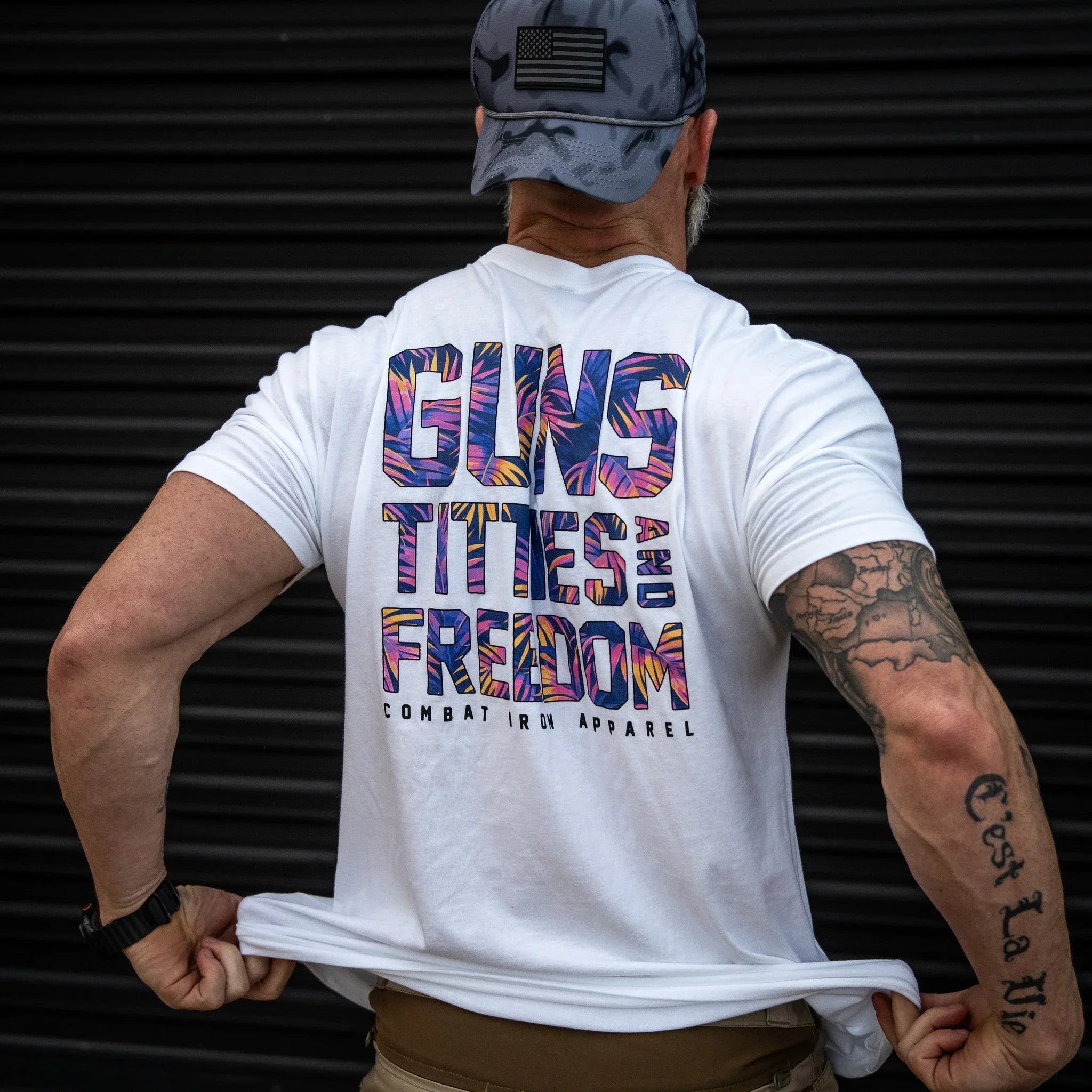 Guns, Titties And Freedom Men's T-Shirt - Combat Iron Apparel Co.