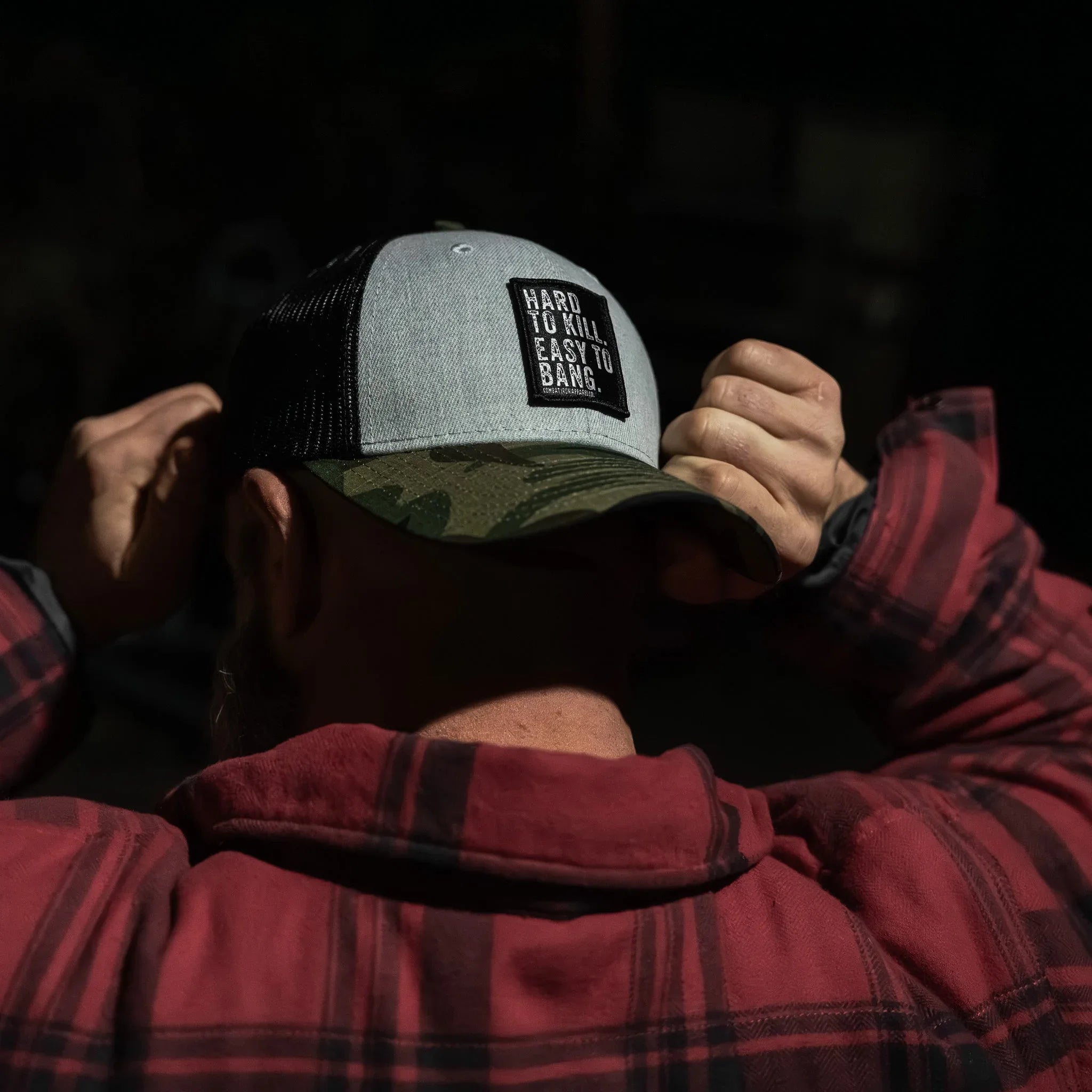 Hard to Kill. Easy to Bang. Patch Snapback Hat - Combat Iron Apparel Co.