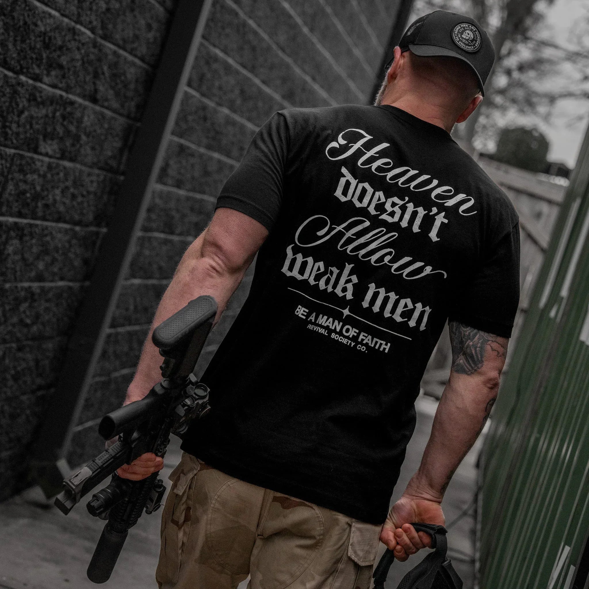 Heaven Doesn't Allow Weak Men Men's T-Shirt - Combat Iron Apparel Co.