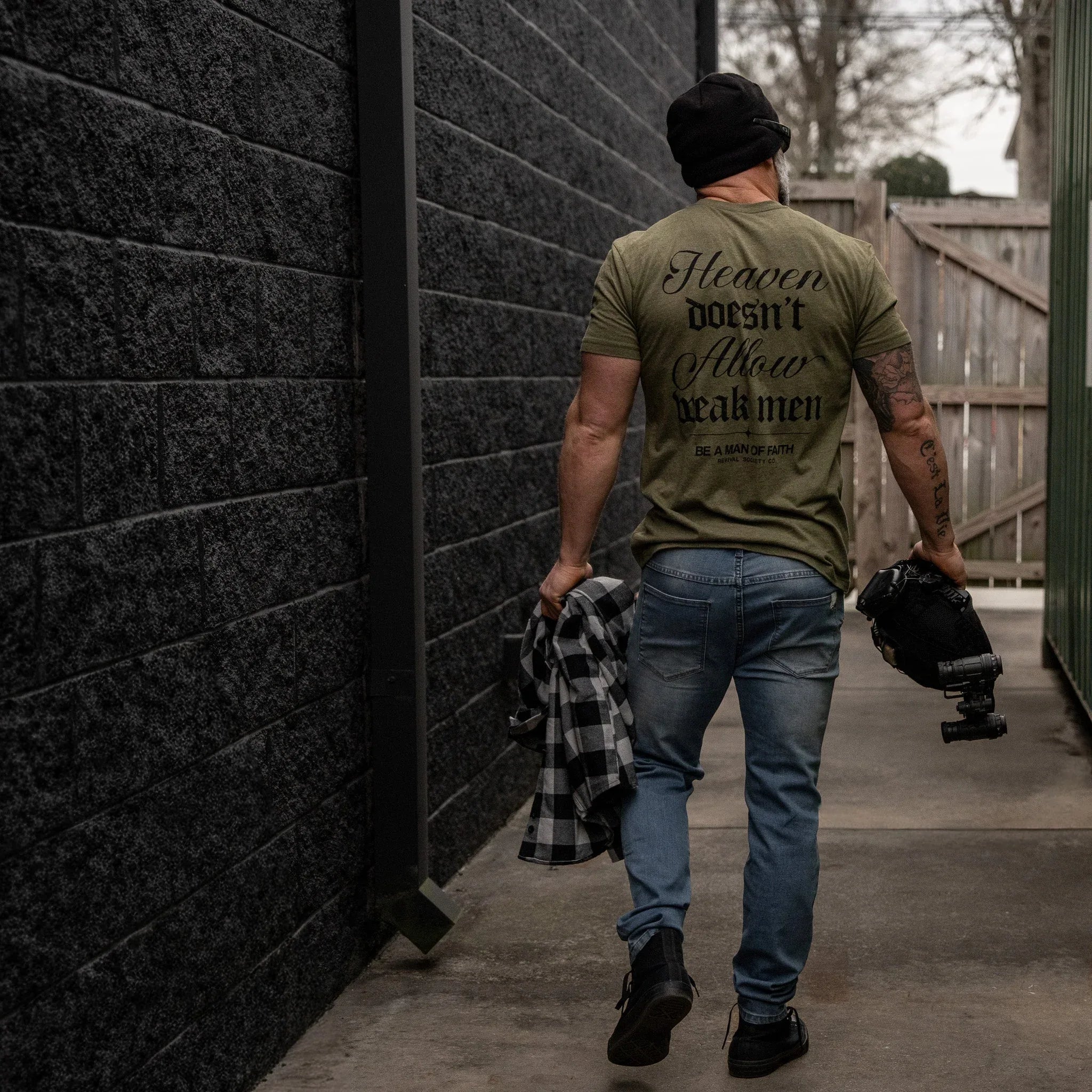 Heaven Doesn't Allow Weak Men Men's T-Shirt - Combat Iron Apparel Co.