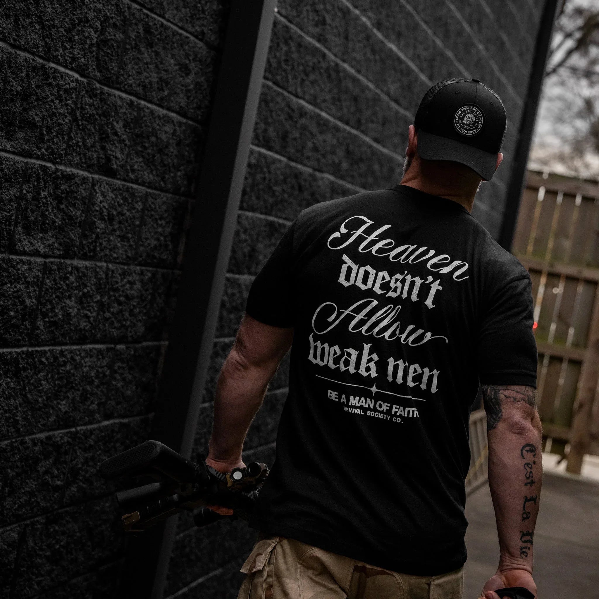 Heaven Doesn't Allow Weak Men Men's T-Shirt - Combat Iron Apparel Co.
