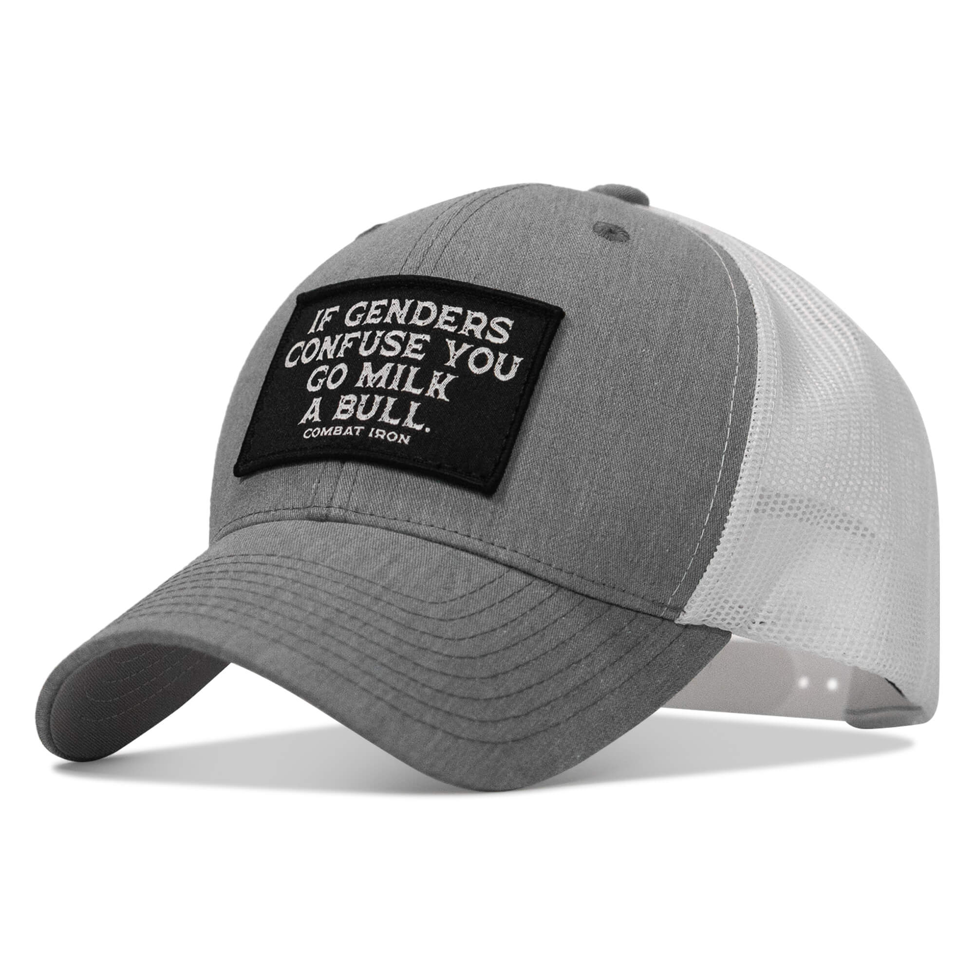 If Genders Confuse You, Go Milk A Bull Patch Snapback Hat - Combat Iron Apparel Co.