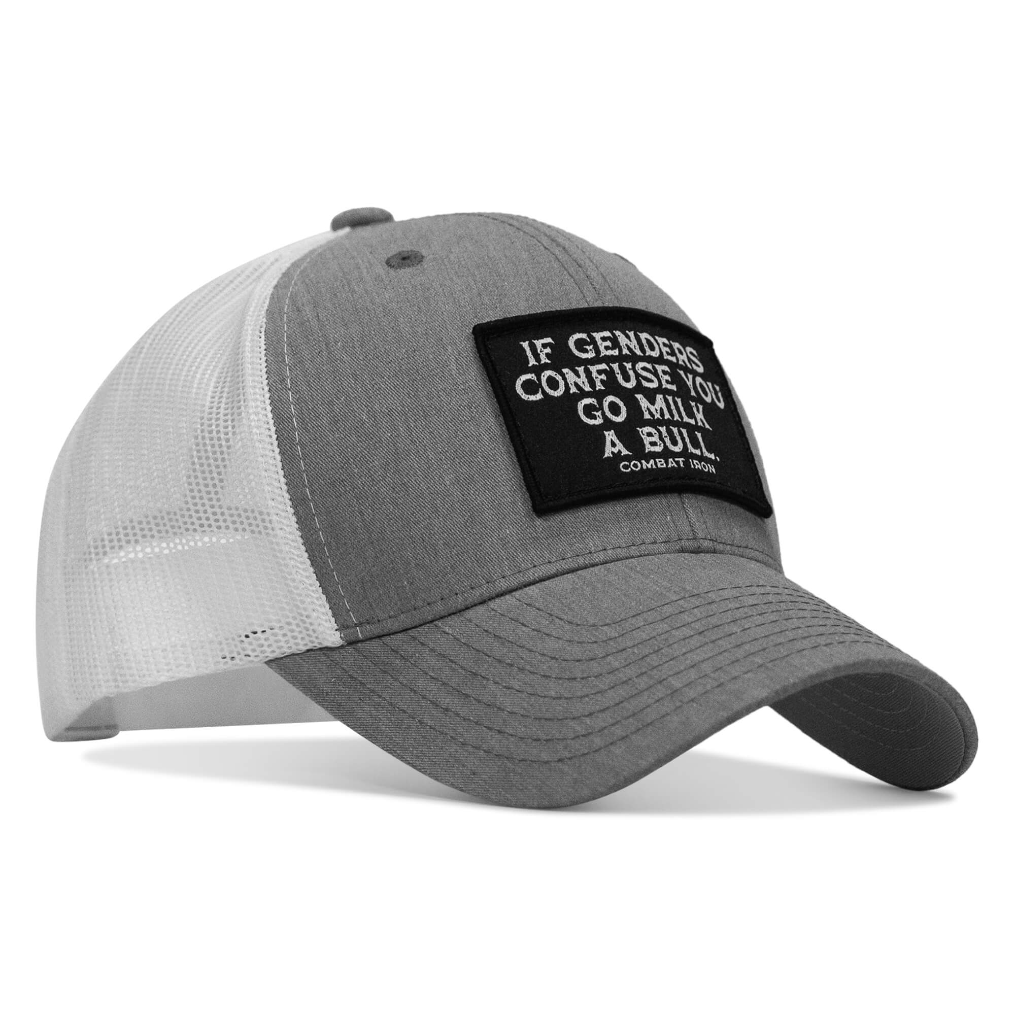 If Genders Confuse You, Go Milk A Bull Patch Snapback Hat - Combat Iron Apparel Co.