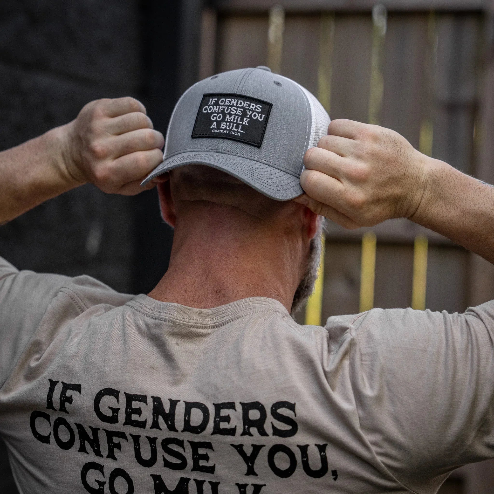 If Genders Confuse You, Go Milk A Bull Patch Snapback Hat - Combat Iron Apparel Co.