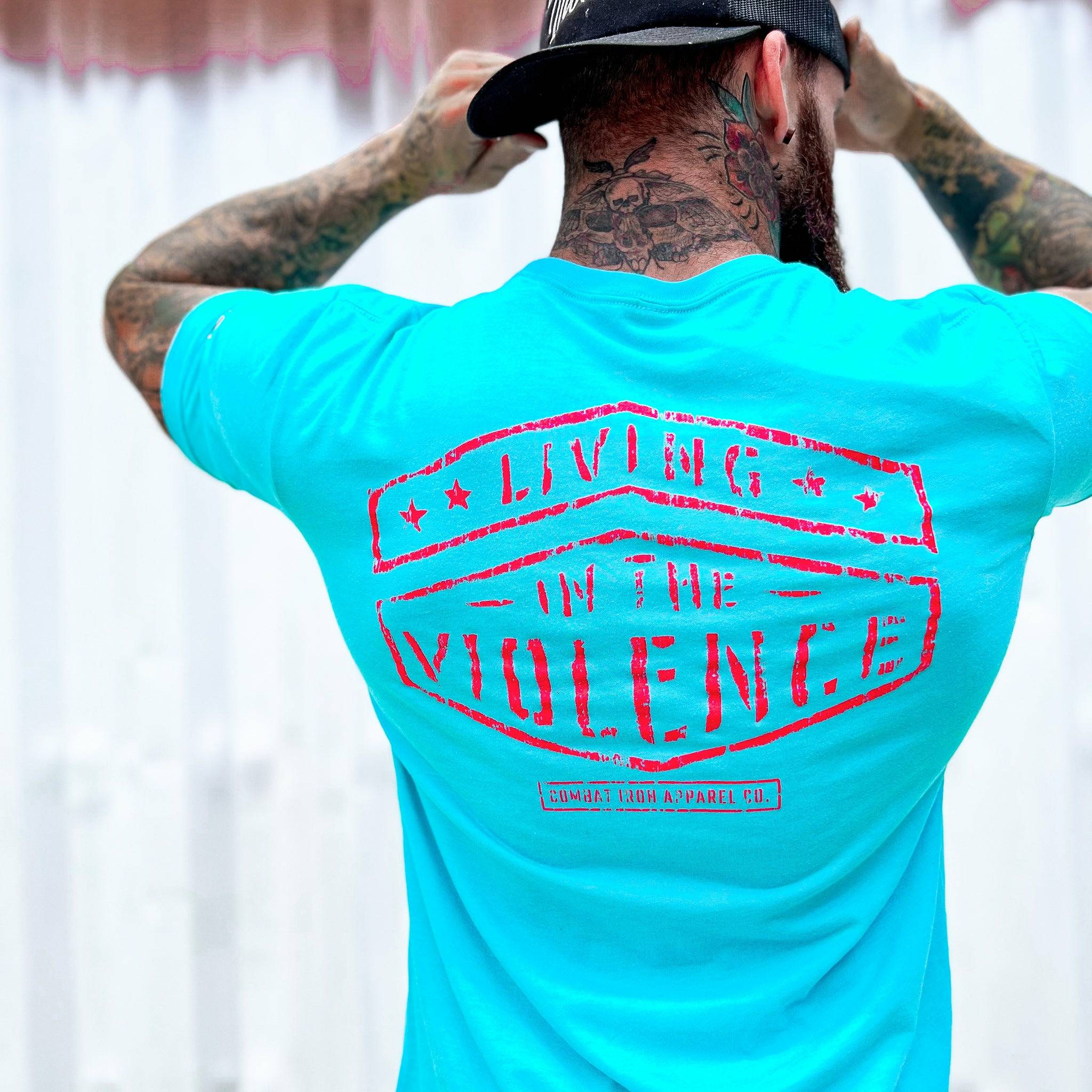 LIVING IN THE VIOLENCE MEN’S T-SHIRT - Combat Iron Apparel Co.