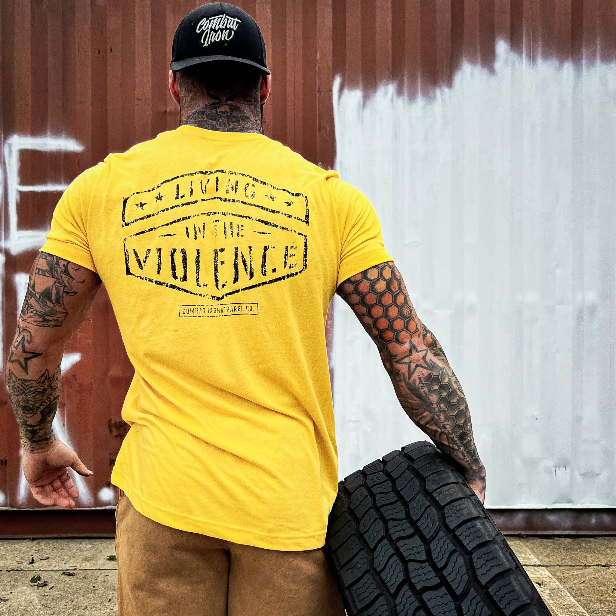 LIVING IN THE VIOLENCE MEN’S T-SHIRT - Combat Iron Apparel Co.