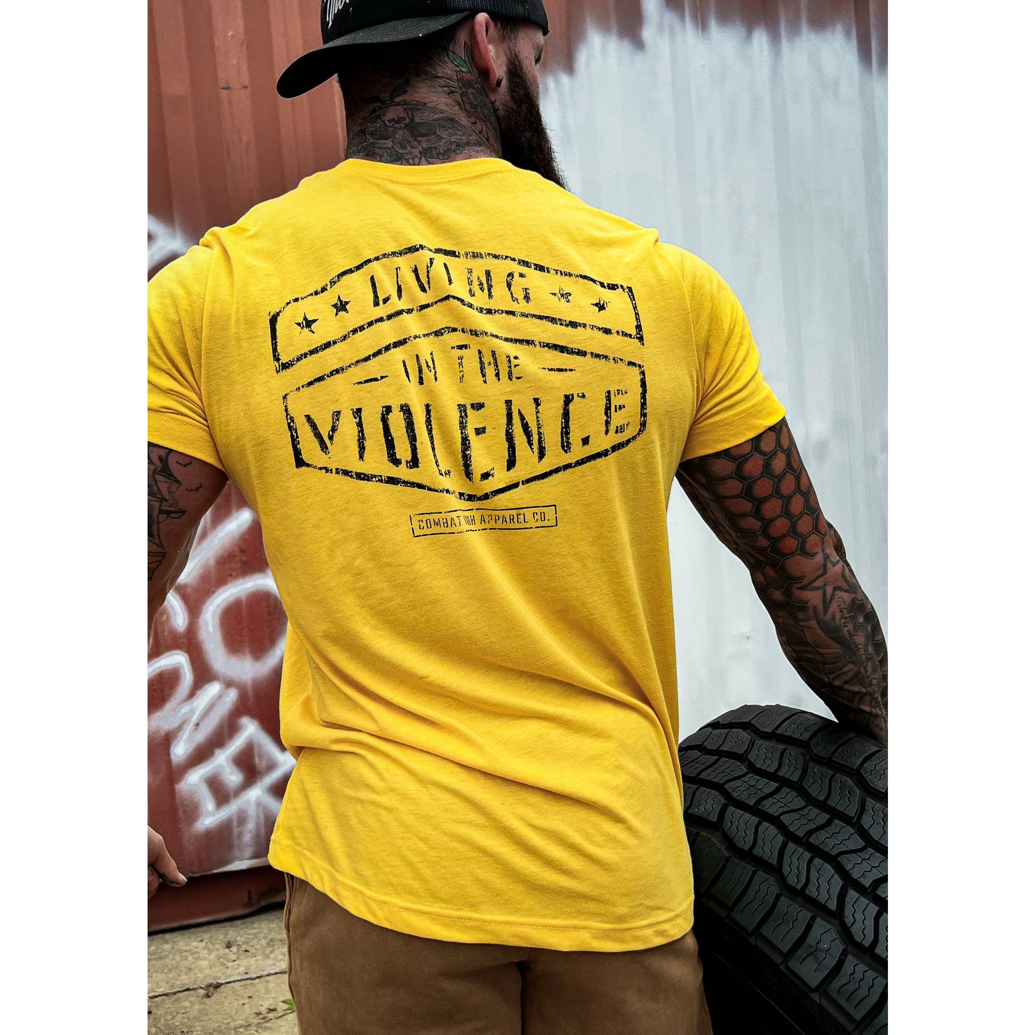 LIVING IN THE VIOLENCE MEN’S T-SHIRT - Combat Iron Apparel Co.