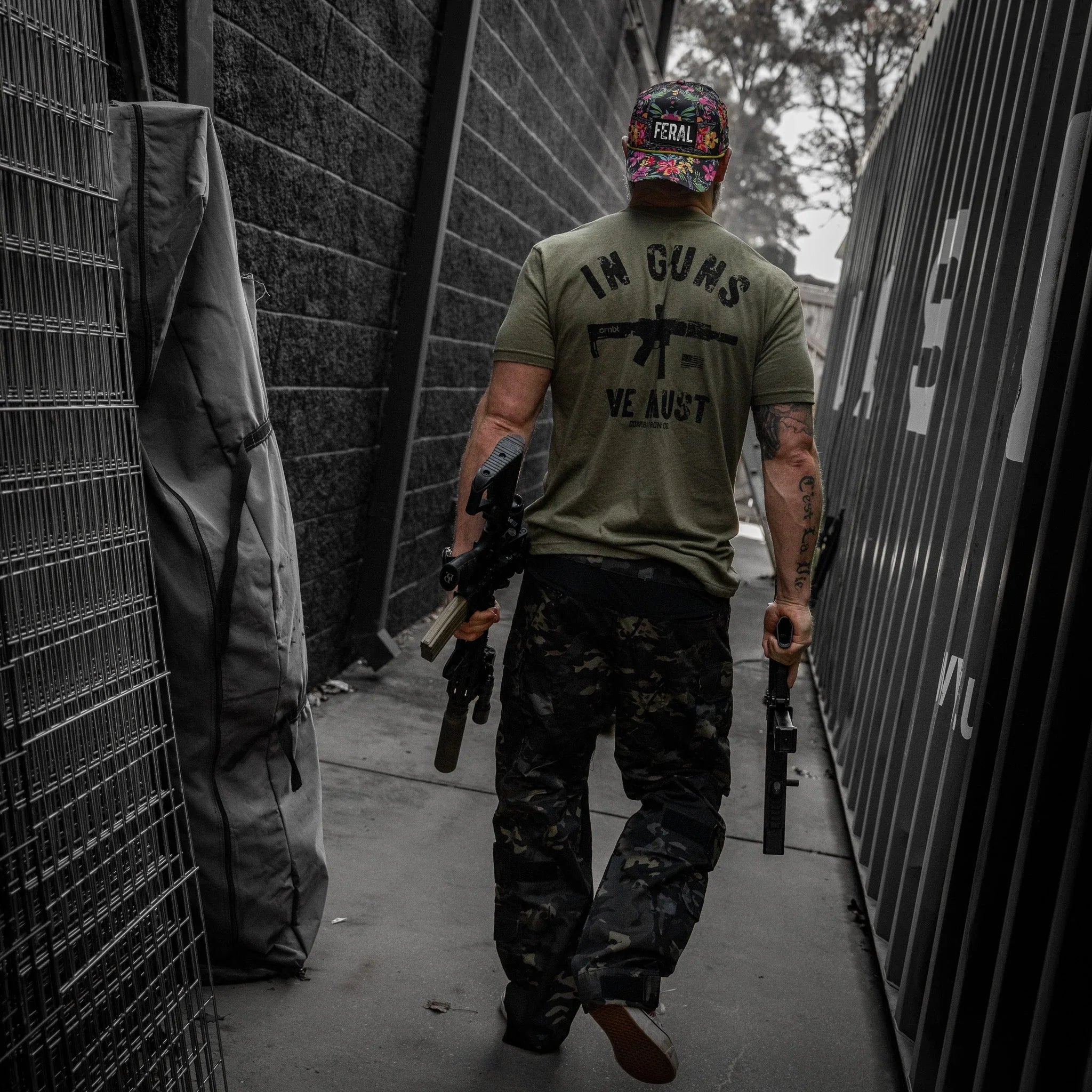 In Guns We Must Men's T-Shirt - Combat Iron Apparel Co.