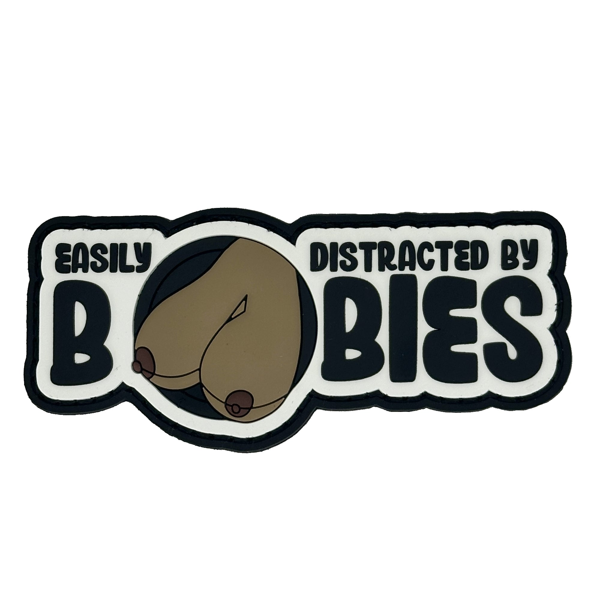 "Fun Size" - Easily Distracted By Boobies (Uncensored) - 4 inch PVC Patch