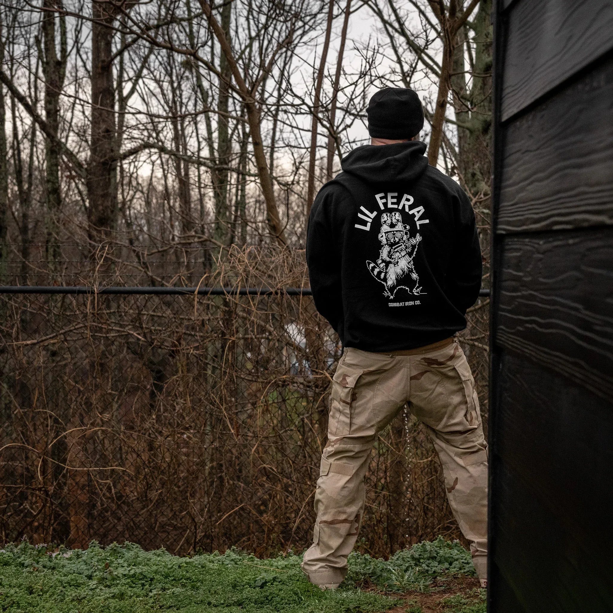 Lil Feral Raccoon Men's Hoodie - Combat Iron Apparel Co.