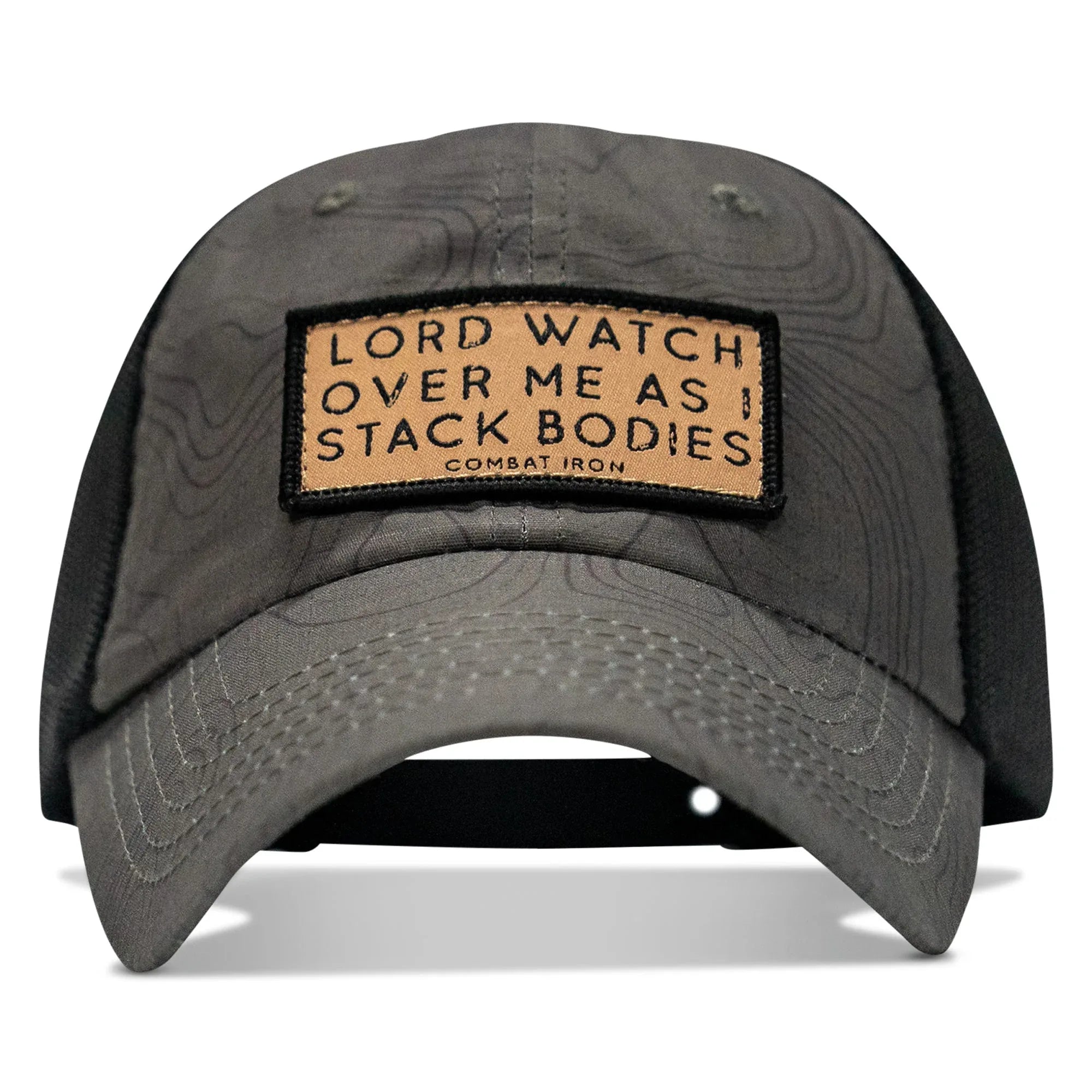 Lord Watch Over Me As I Stack Bodies Tan Patch Tactical Ripstop Mesh Snapback Hat - Combat Iron Apparel Co.