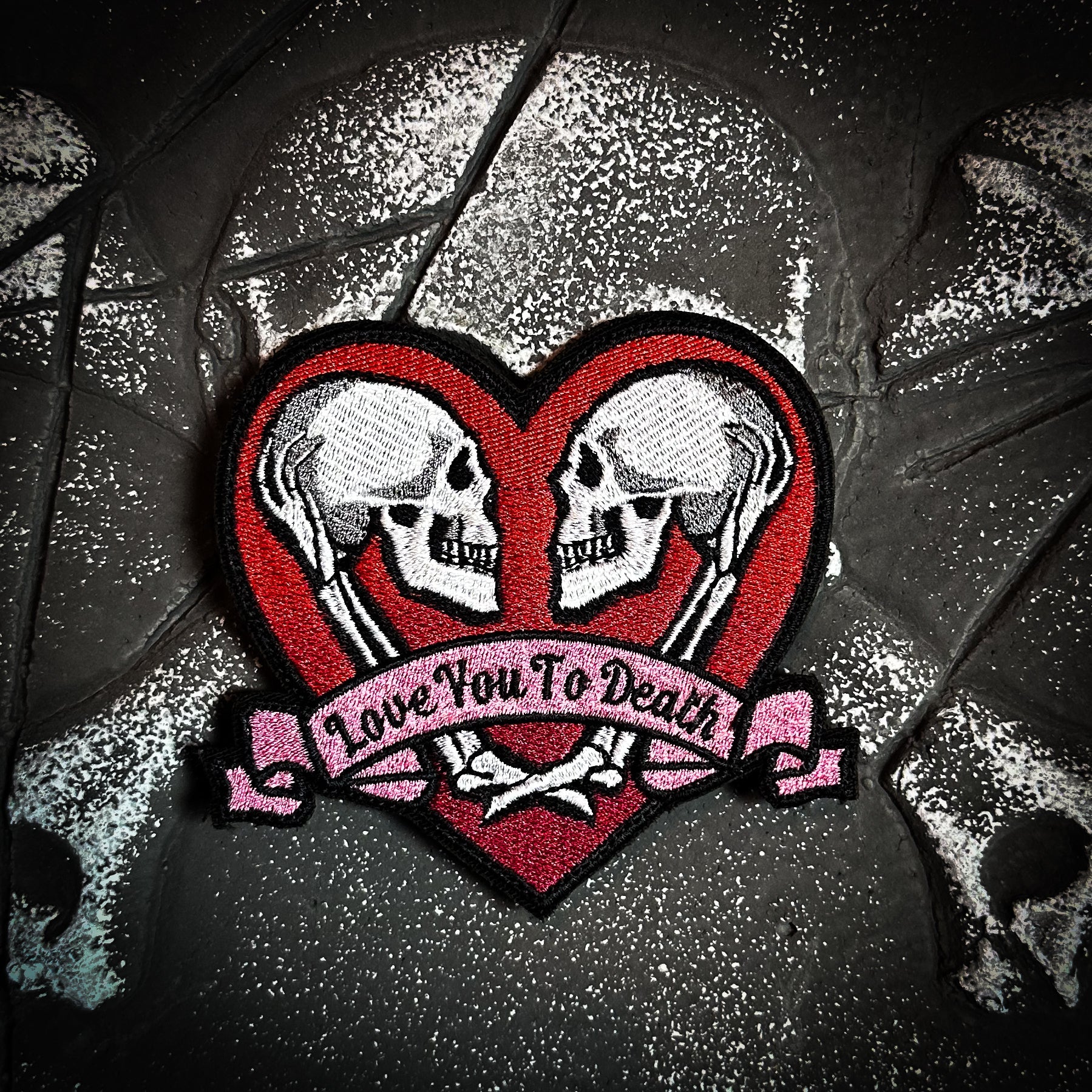 Skeleton Heart - Love you to Death  - 4 inch Patch