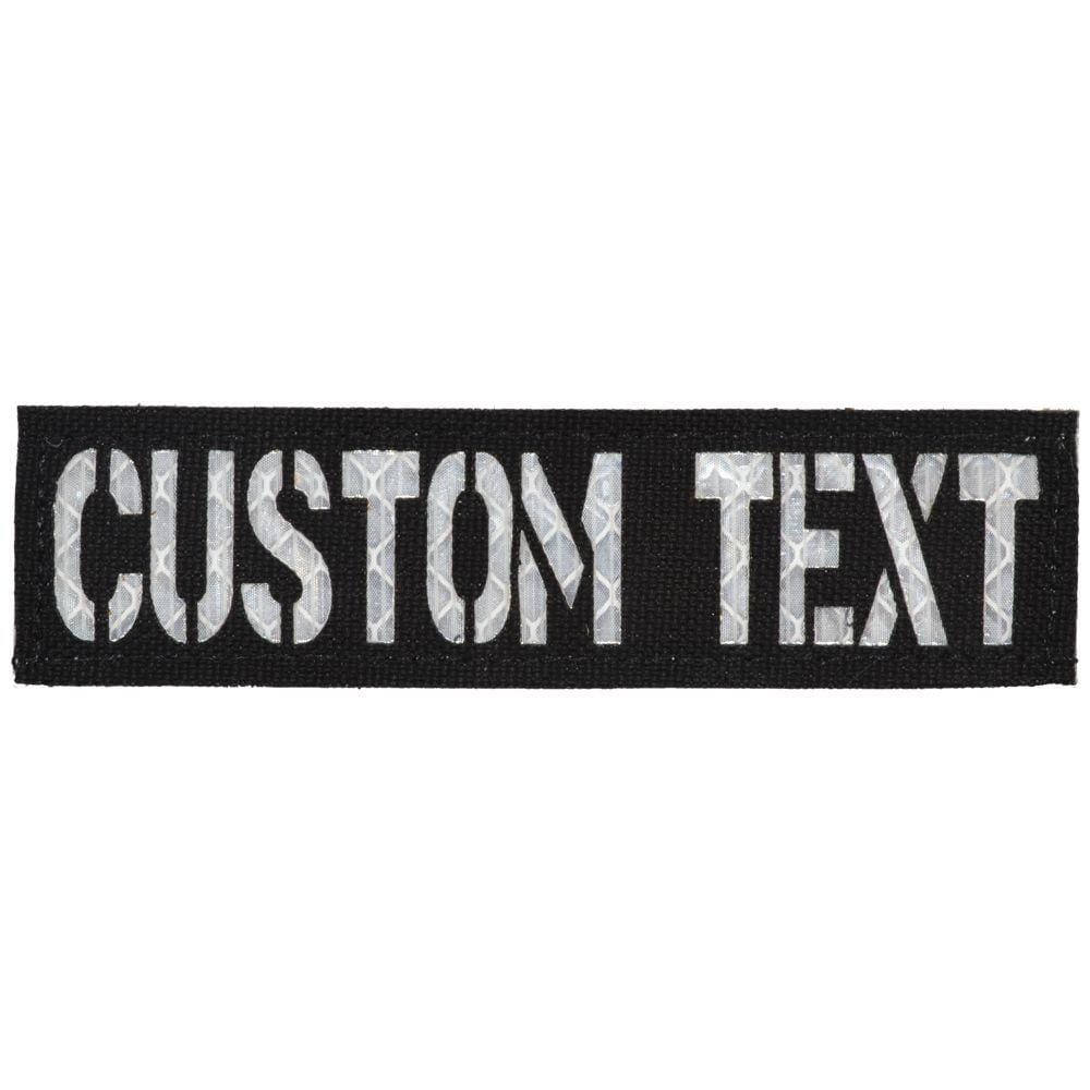 Tactical Gear Junkie Patches Black CORDURA® / White Honeycomb Reflective Custom Text Laser Cut - 1x3.75 CORDURA® Patch