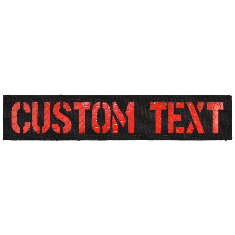Tactical Gear Junkie Patches Black CORDURA® / Red Honeycomb Reflective Custom Text Laser Cut Nametape - 1x5 CORDURA® Patch