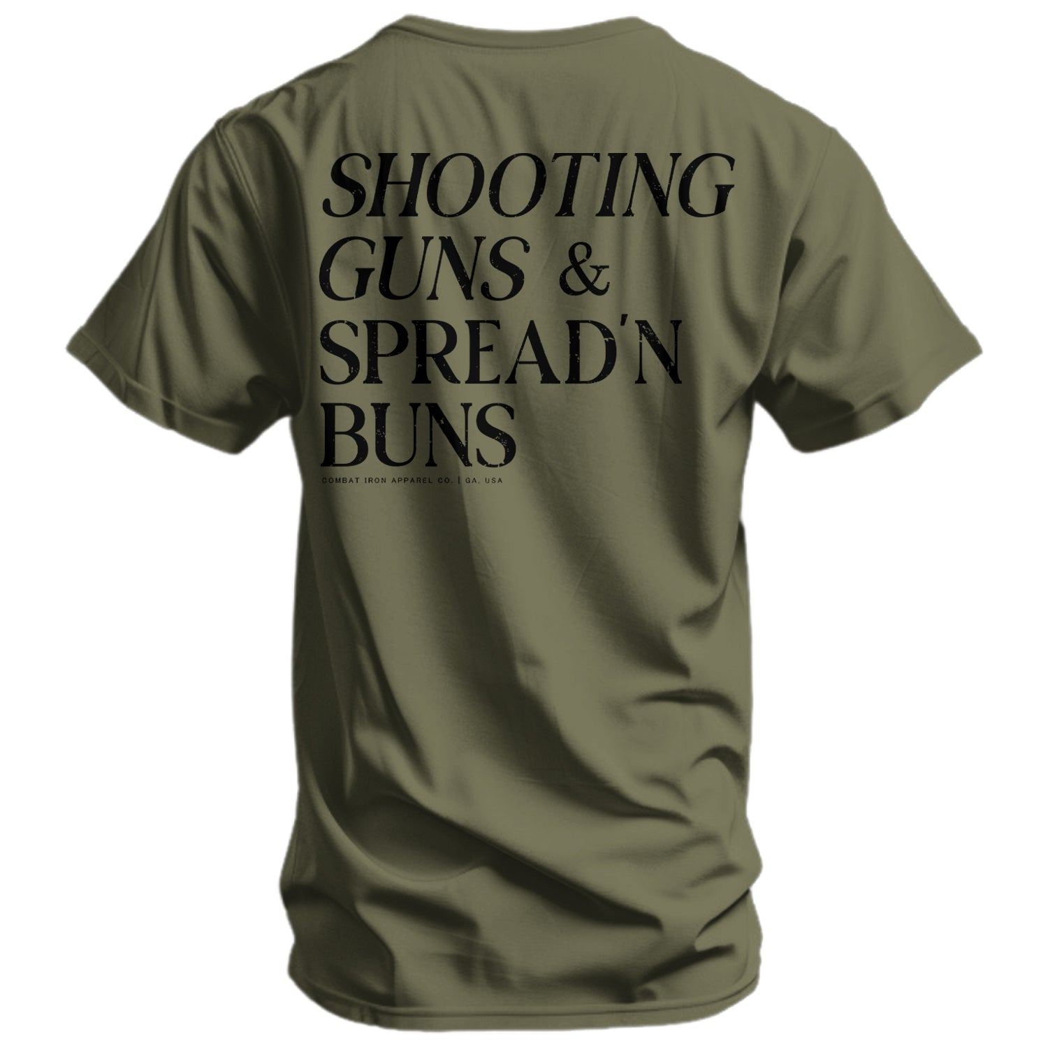 Shooting Guns & Spread'n Buns Men's T-Shirt - Combat Iron Apparel Co.
