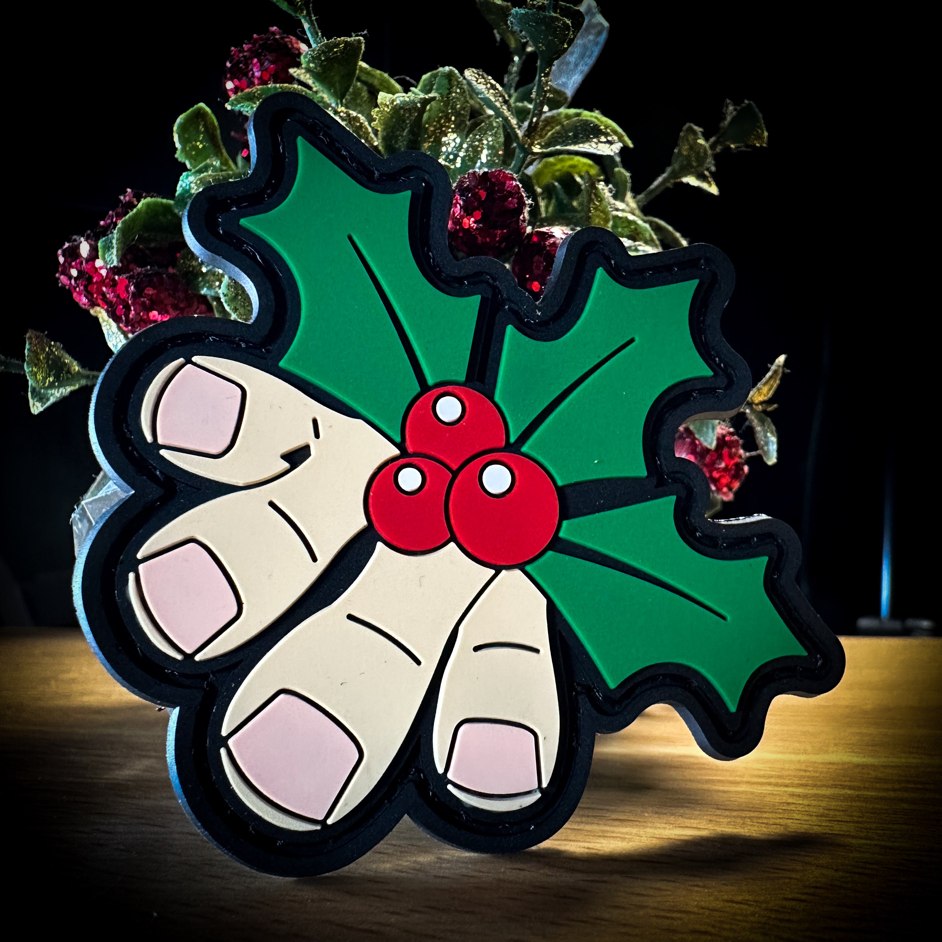 Toe-tally Festive: Mistle Toes PVC Patch - Step into the Holiday Spirit!