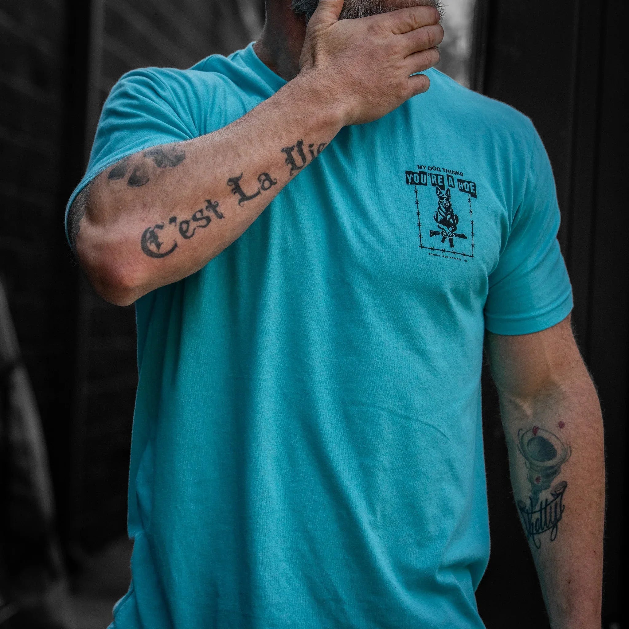 My Dog Thinks You're A Hoe Men's T-Shirt - Combat Iron Apparel Co.
