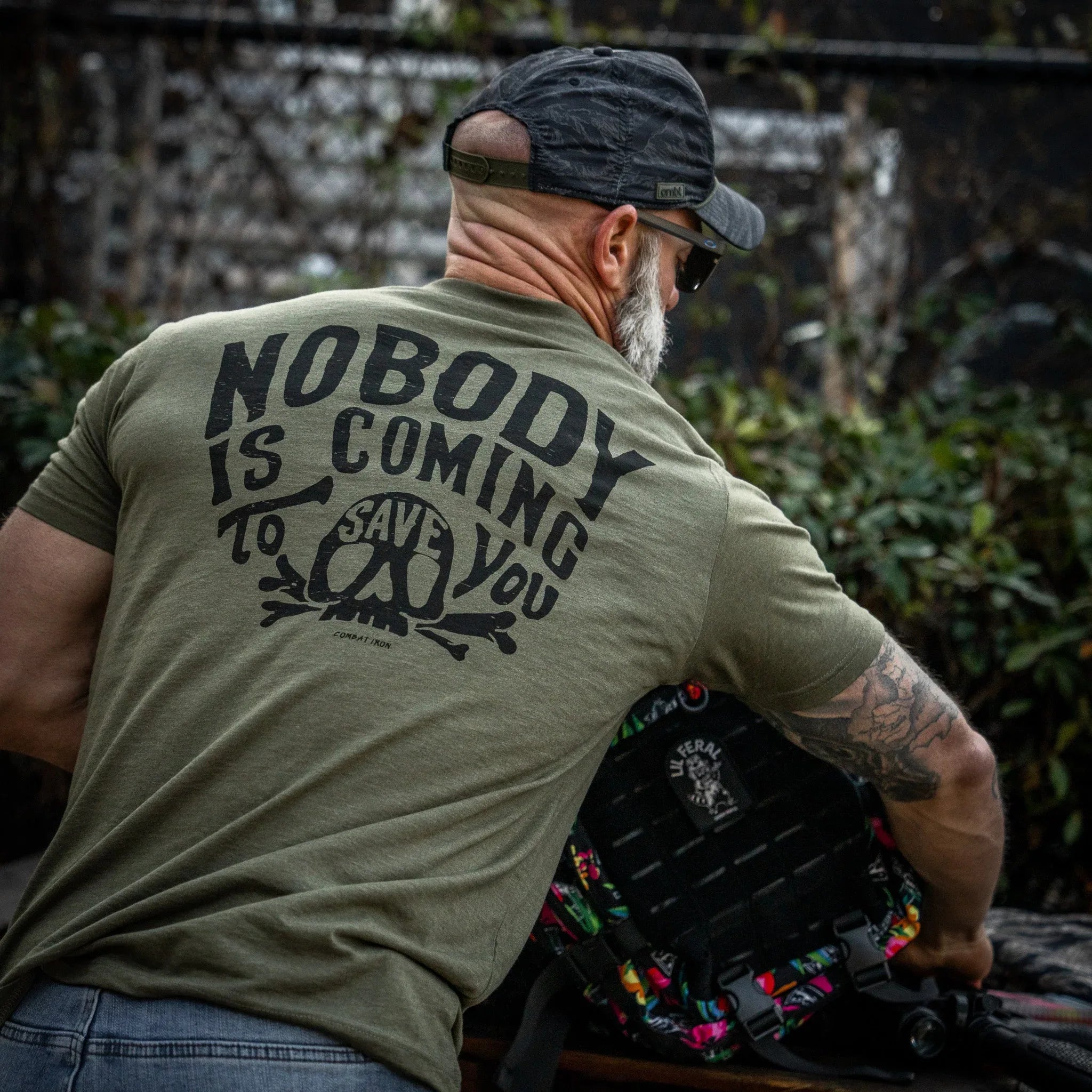 Nobody Is Coming To Save You Skull Men's T-Shirt - Combat Iron Apparel Co.