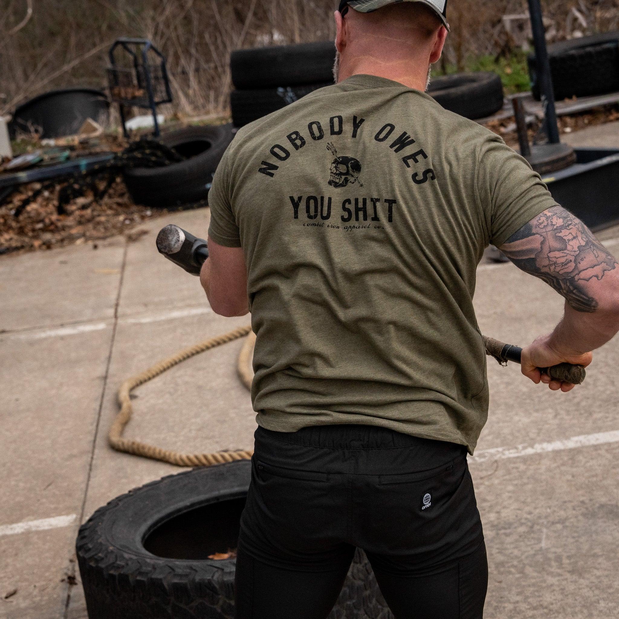 Nobody Owes You Shit Skull Men's T-Shirt - Combat Iron Apparel Co.