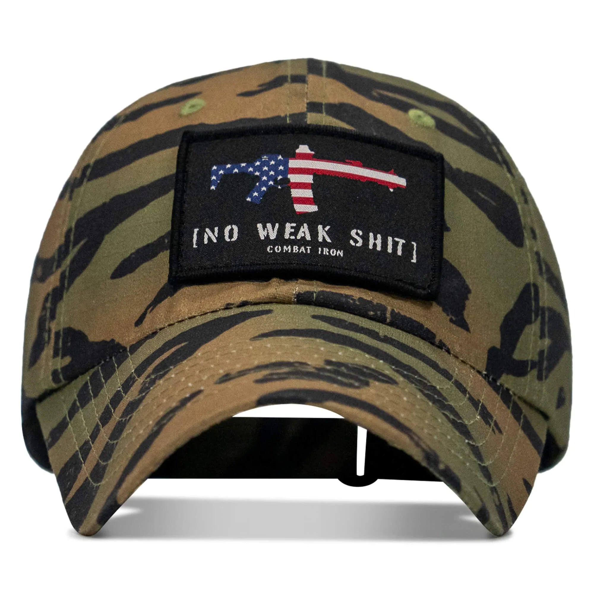 No Weak Shit American Flag Rifle Patch Tactical Ripstop Mesh Snapback Hat - Combat Iron Apparel Co.