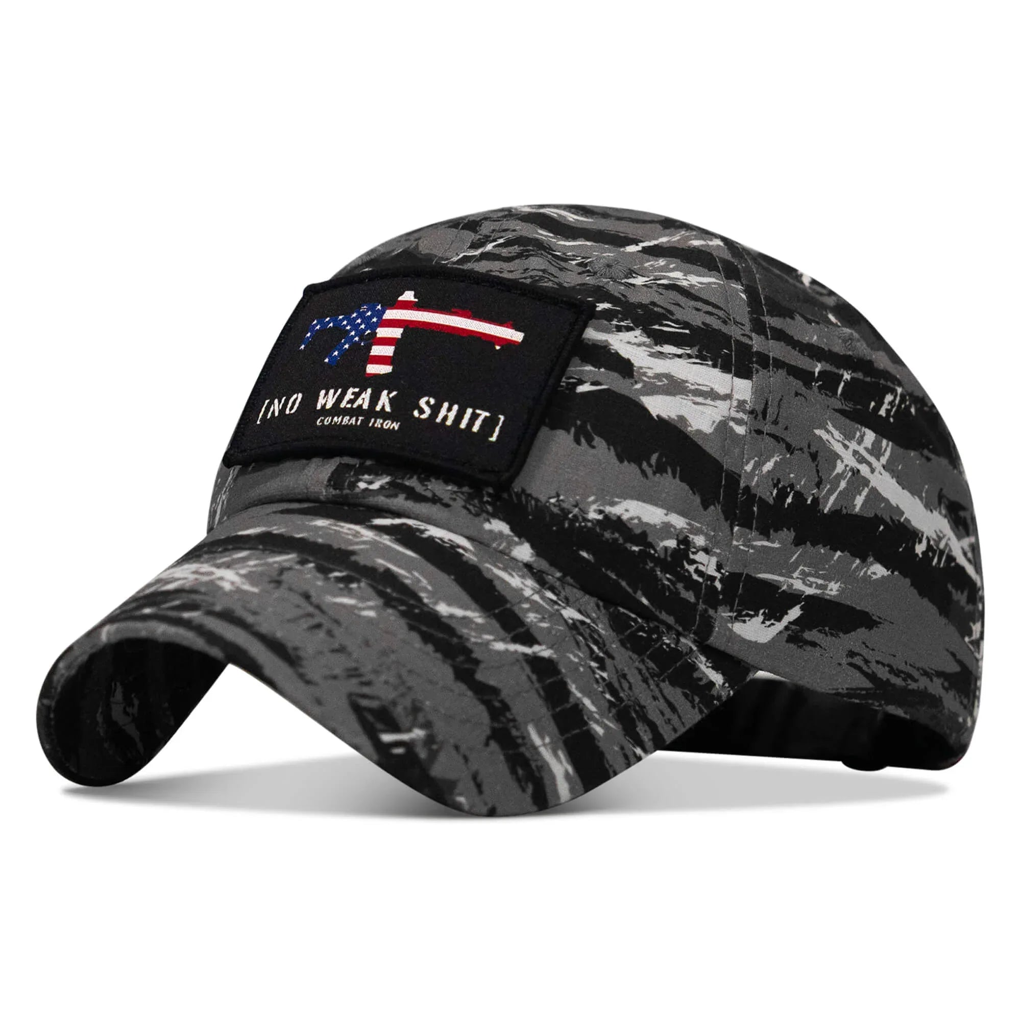 No Weak Shit American Flag Rifle Patch Tactical Ripstop Mesh Snapback Hat - Combat Iron Apparel Co.