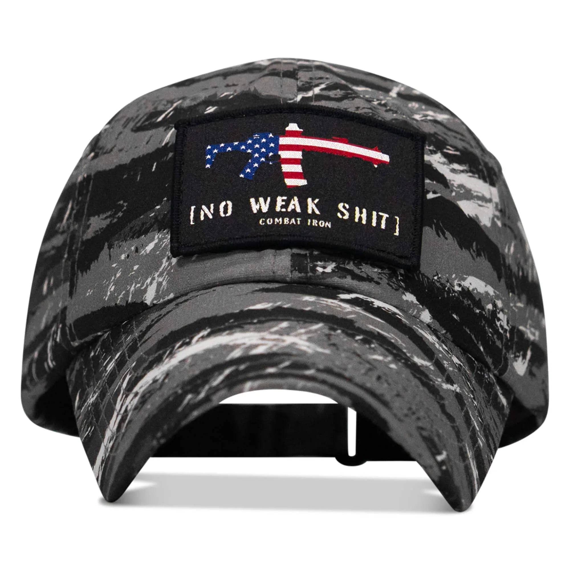 No Weak Shit American Flag Rifle Patch Tactical Ripstop Mesh Snapback Hat - Combat Iron Apparel Co.