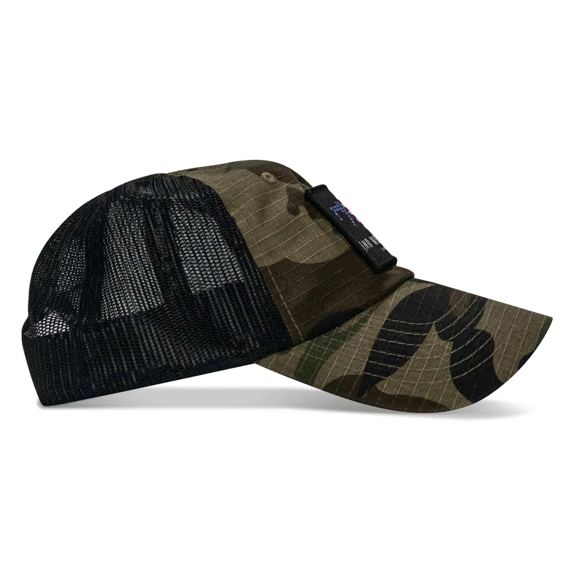 No Weak Shit American Flag Rifle Patch Tactical Ripstop Mesh Snapback Hat - Combat Iron Apparel Co.