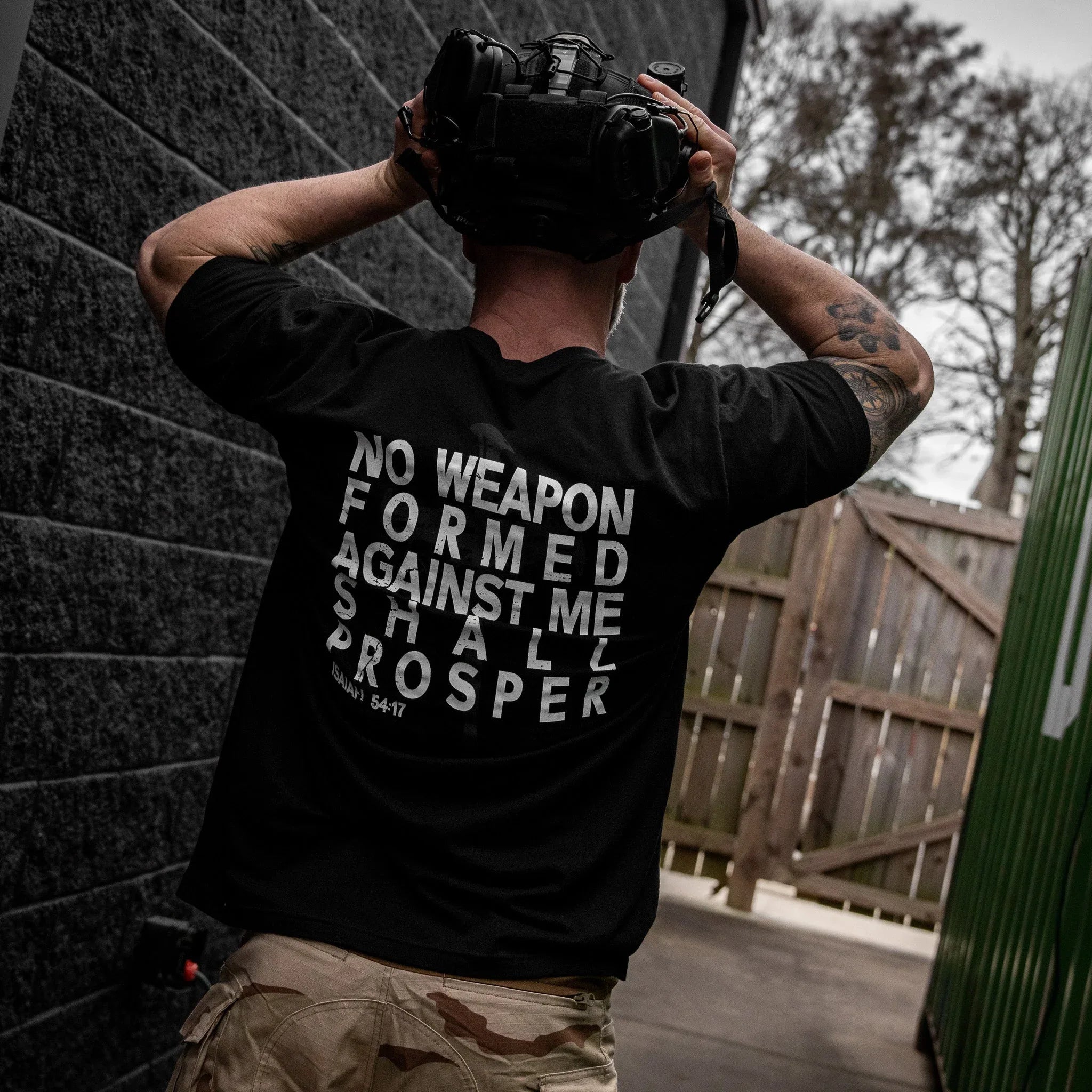 Isiah 54:17 Men's T-Shirt - Combat Iron Apparel Co.